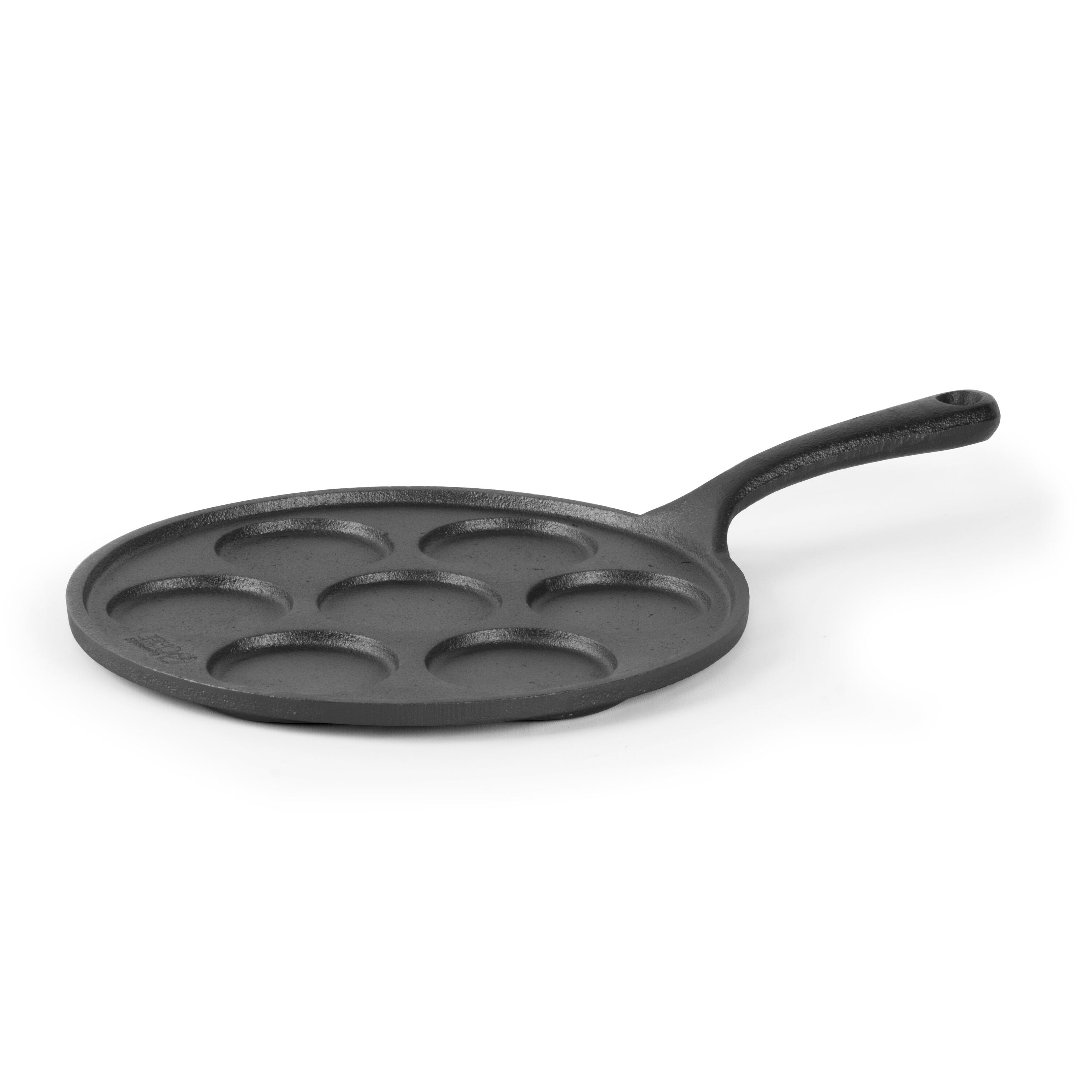 Commercial Chef  Mini Pancake Maker Pan - Pre-Seasoned Cast Iron - Plett Pan with Seven 2.5 Diameter Sections - Works on All Cooktops Including Induction - Outdoor Cookware for Grills - CHCI172
