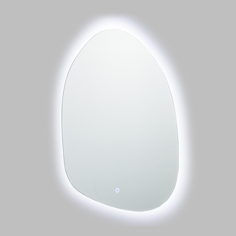 LuxenHome WHA2114 22.8-Inches W x 31-Inches H Round Clear Framed Lighted Wall Mirror