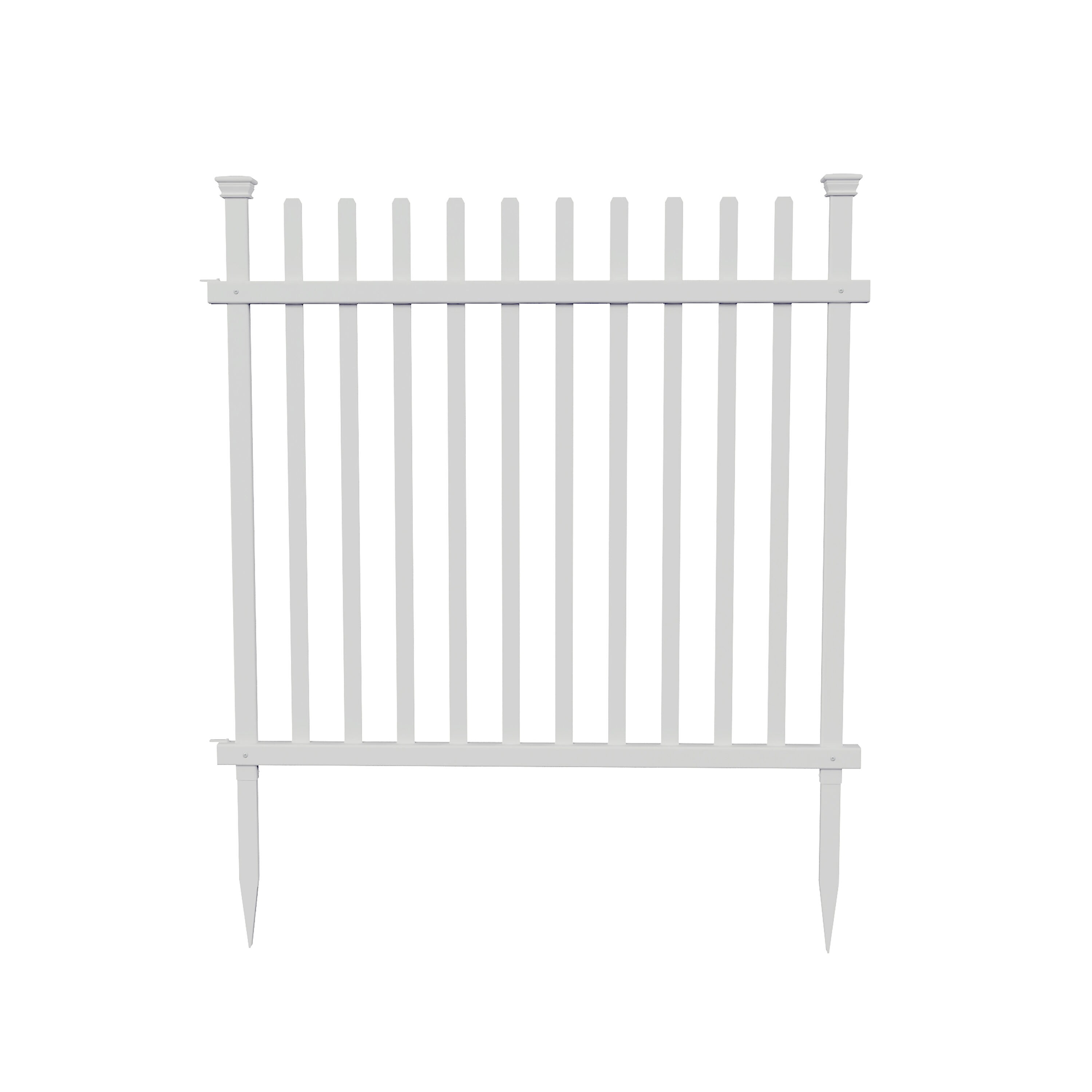 WamBam Fence No-Dig Permanent 4 ft. x 6 ft. Nantucket Vinyl Picket