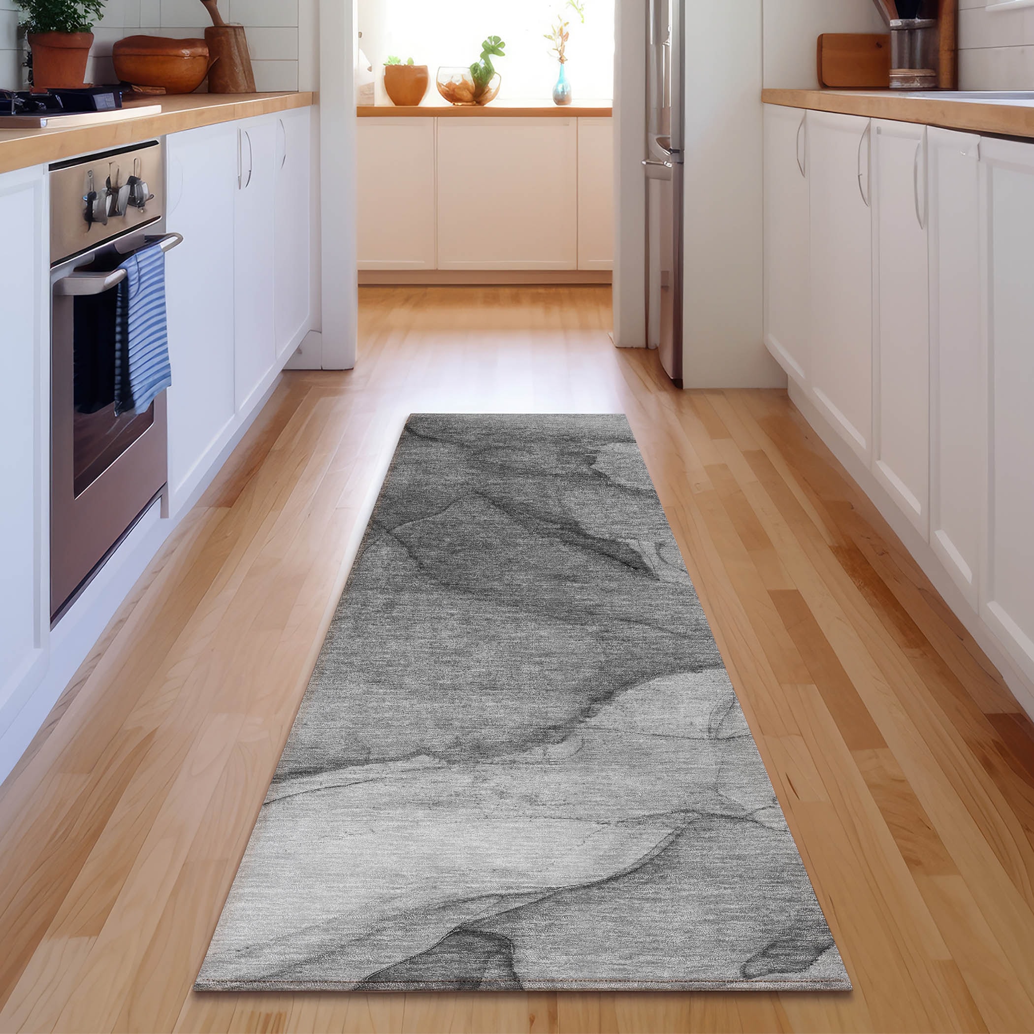 Addison Rugs AMF607GY2X8 Mayfield AMF607GY 2 x 7 (ft) Loomed Polyester Gray Rectangular Indoor Geometric Machine washable Area rug