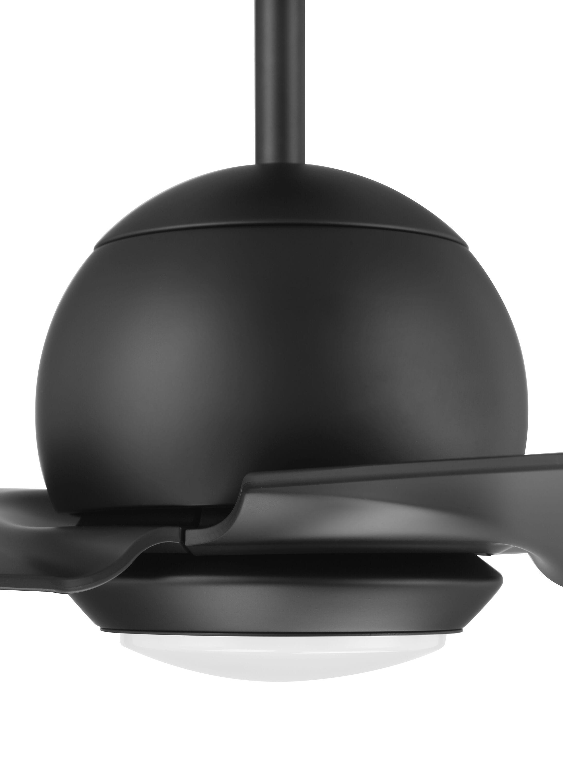 Flat Black 52'' Ceiling Fan with Frost White Glass Light