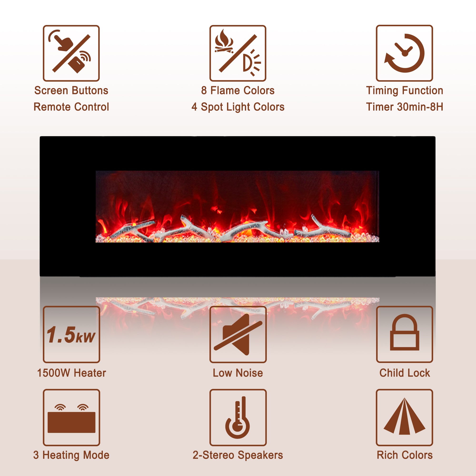 Mondawe WF-ZHX-BS-50 Electric-Fireplaces - View #9
