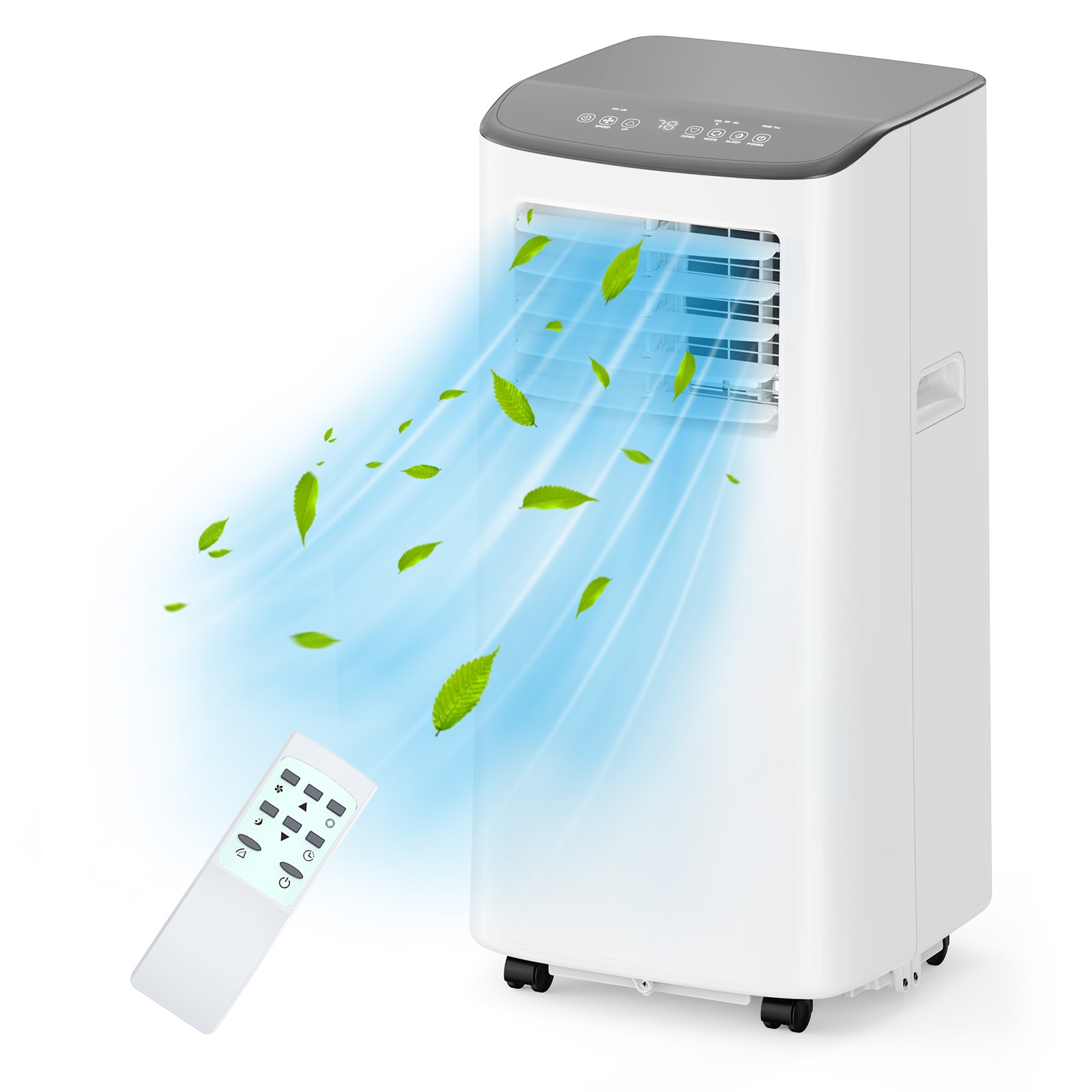 GarveeLife 8000 BTU 3 in 1 AC Unit with Dehumidifier Fan Cools Up to 350 Sq ft 24H Timer Remote Auto Evaporation No Drain Quiet Energy