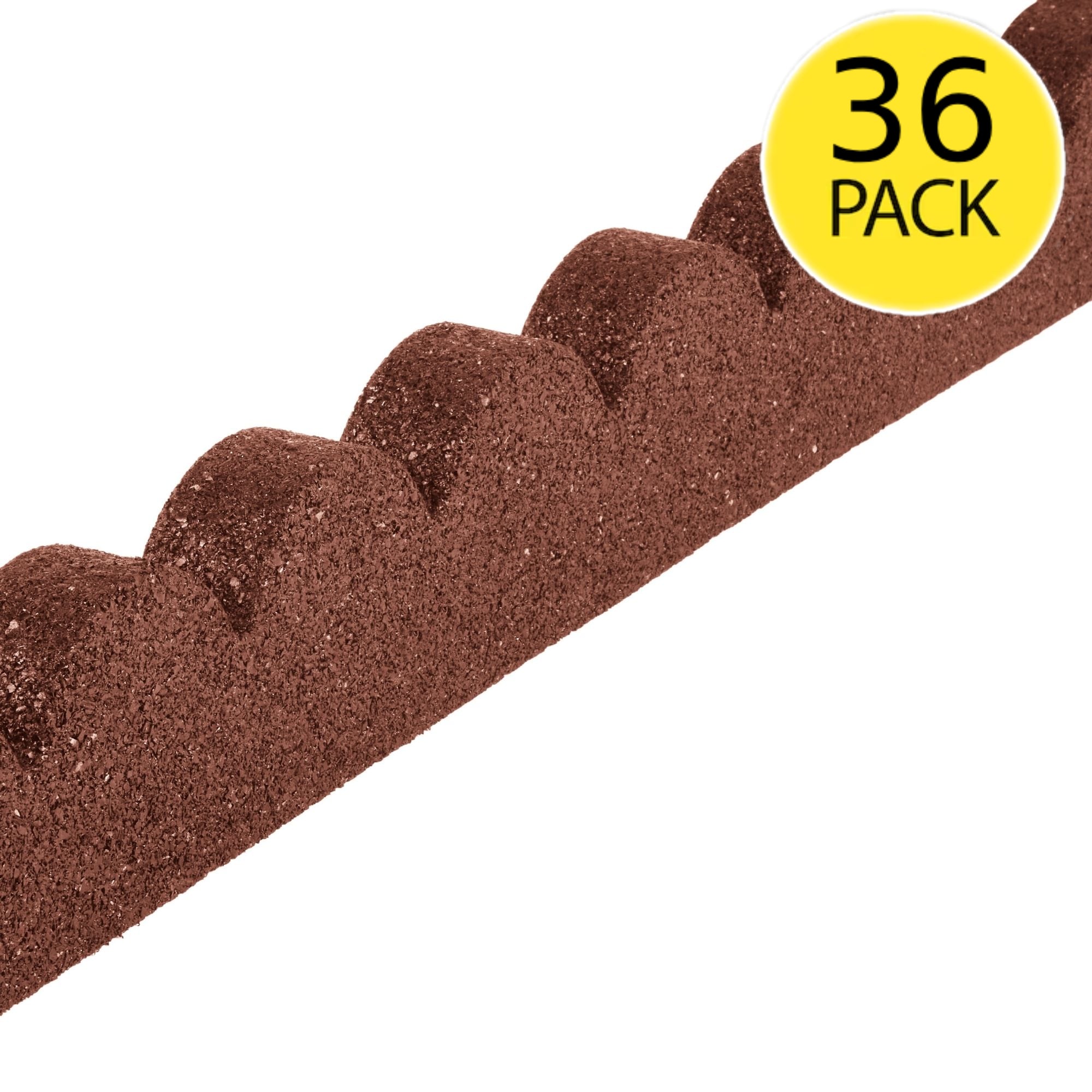 Rubberific DCSE4SLRD36 144-Feet x 4-Inches SmartLoc Scallop 36 -Pack Red Rubber Landscape edging section
