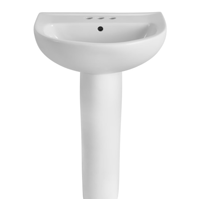 American Standard Mainstream 34 25 In H White Vitreous China Traditional Pedestal Sink Combo 22 X 17 5 The Sinks Department At Com - Small Pedestal Bathroom Sinks