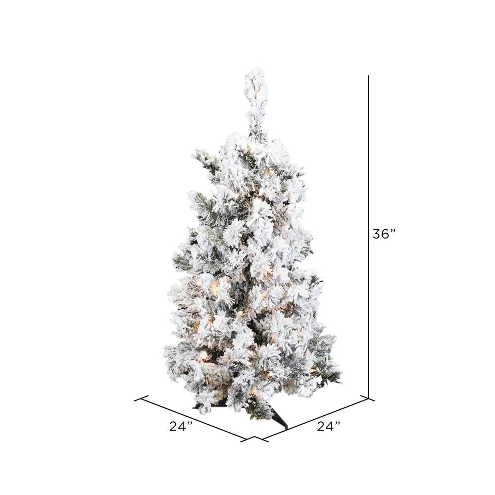 Vickerman Flocked White Spruce 6.5-Foot Christmas Tree w/300 Clear Dura-Lit  Lights A893566