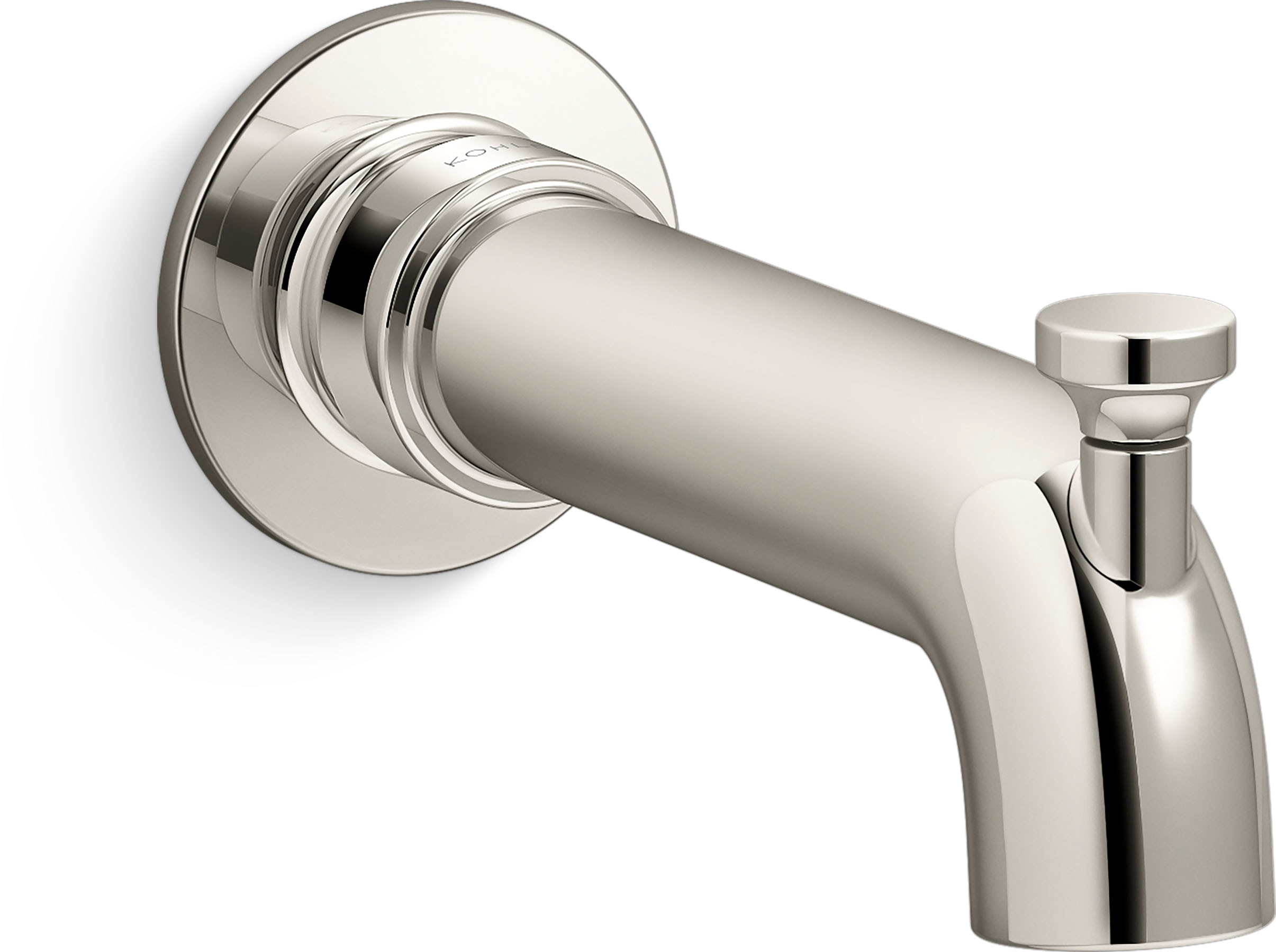 KOHLER 35923-SN Castia by Studio McGee Vibrant Polished Nickel Wall-mount Bathtub Spout With Diverter