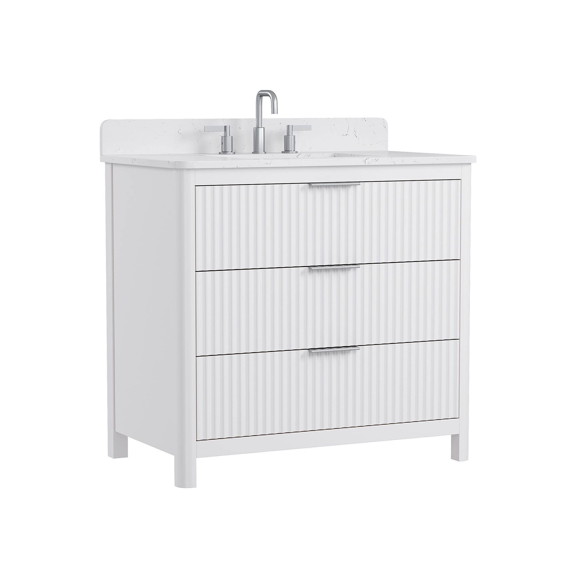DELUXE LIVING V24001-36WT Bath-Vanity-Combo - View #3