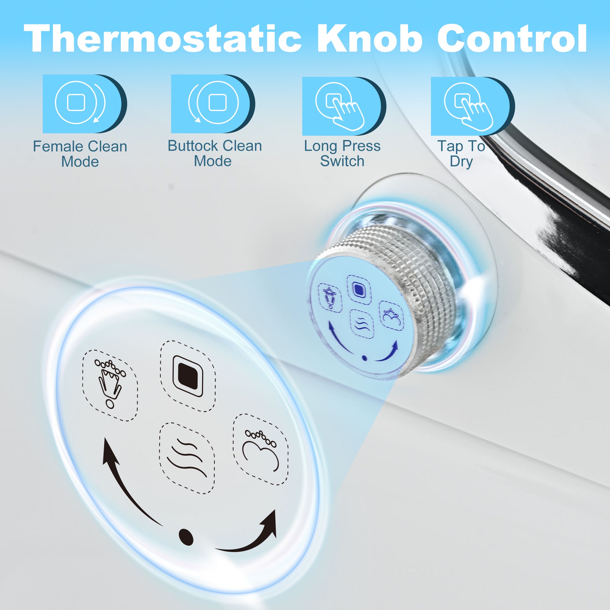 White Elongated High Efficiency Macerating Smart Toilet