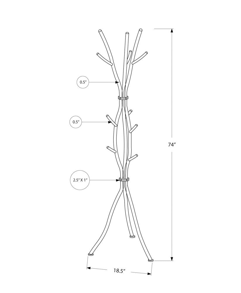 Monarch Specialties White 8-Hook Coat Stand in the Coat Racks & Stands ...