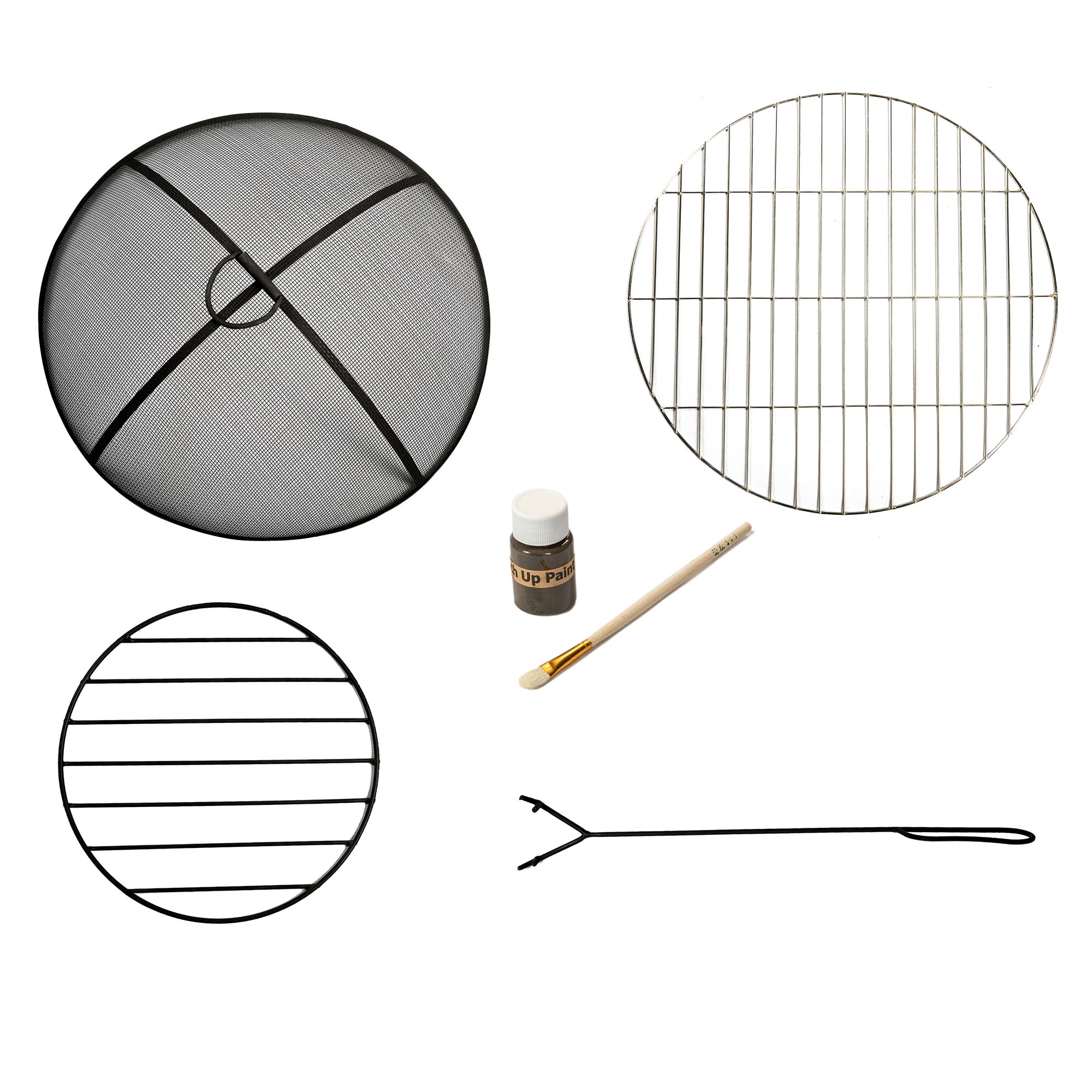 Gray Faux Concrete Round Wood Burning Fire Pit