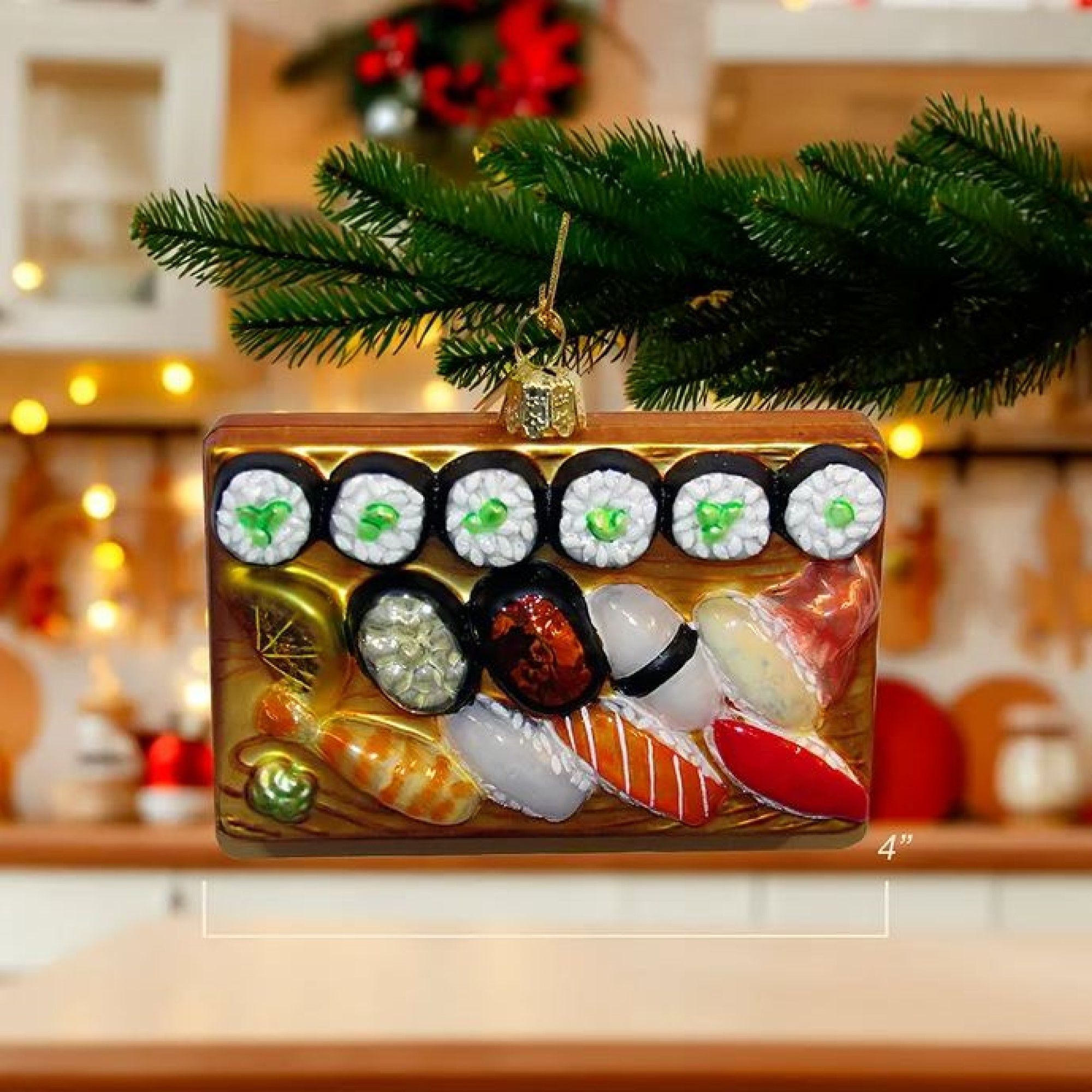 Kurt Adler Noble Gems Sushi Platter Ornament