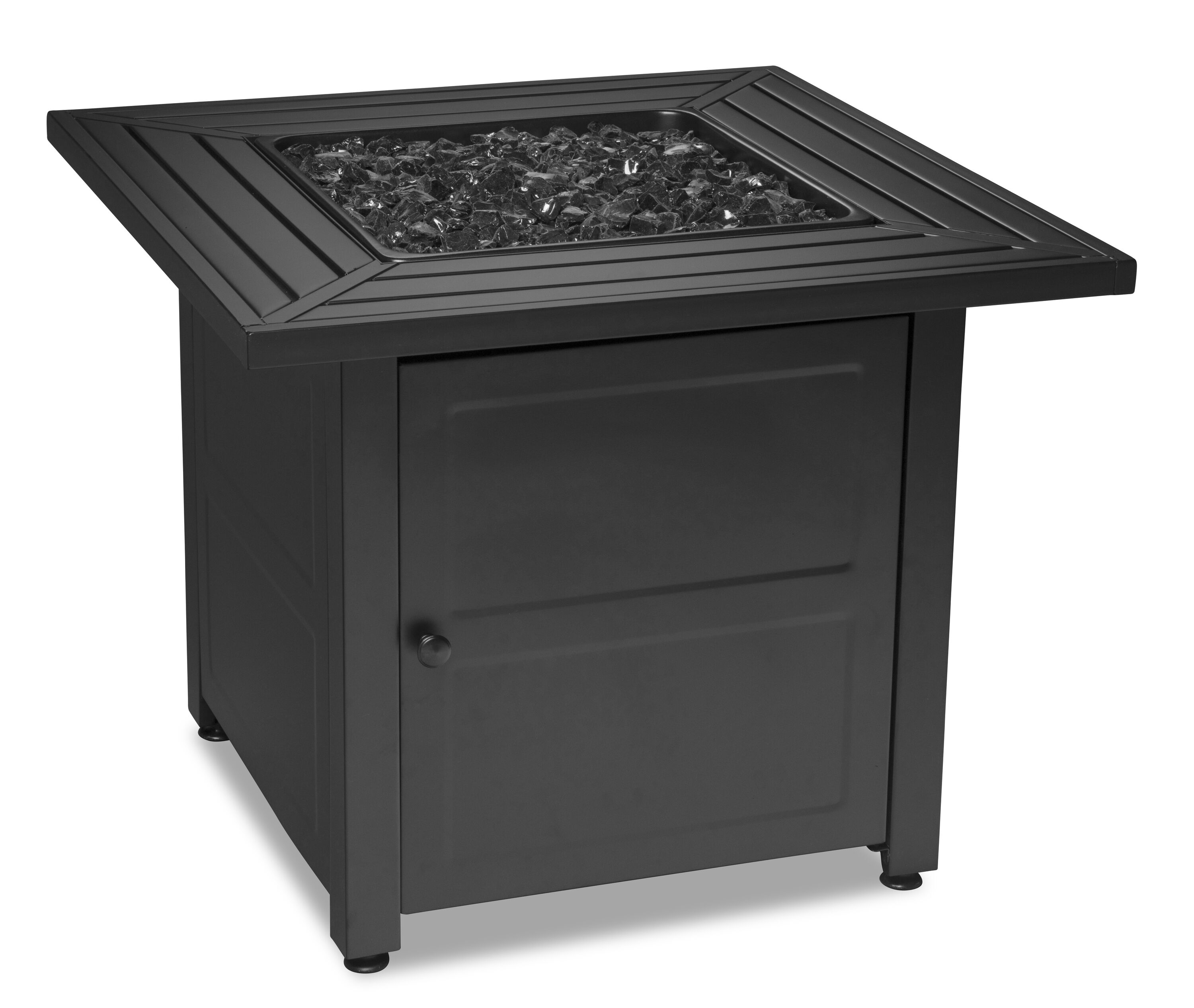 Endless Summer GAD88802L 30-Inches W Black Steel Square Liquid propane Fire pit