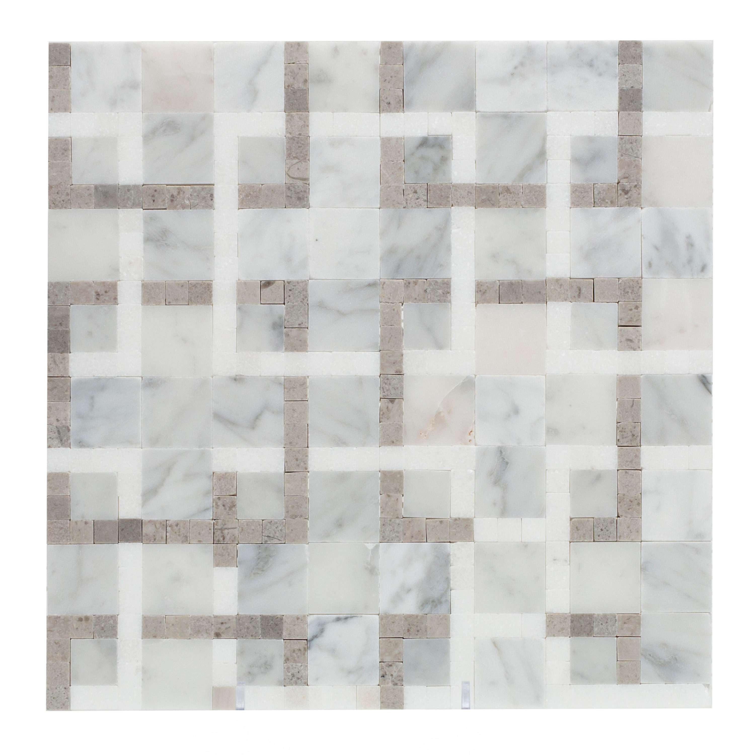 GBI Tile & Stone Inc. Patchwork White Honed 11-in x 11-in Honed Natural Stone Marble Linear Patterned Floor and Wall Tile (0.84-sq. ft/ Piece) -  4143946