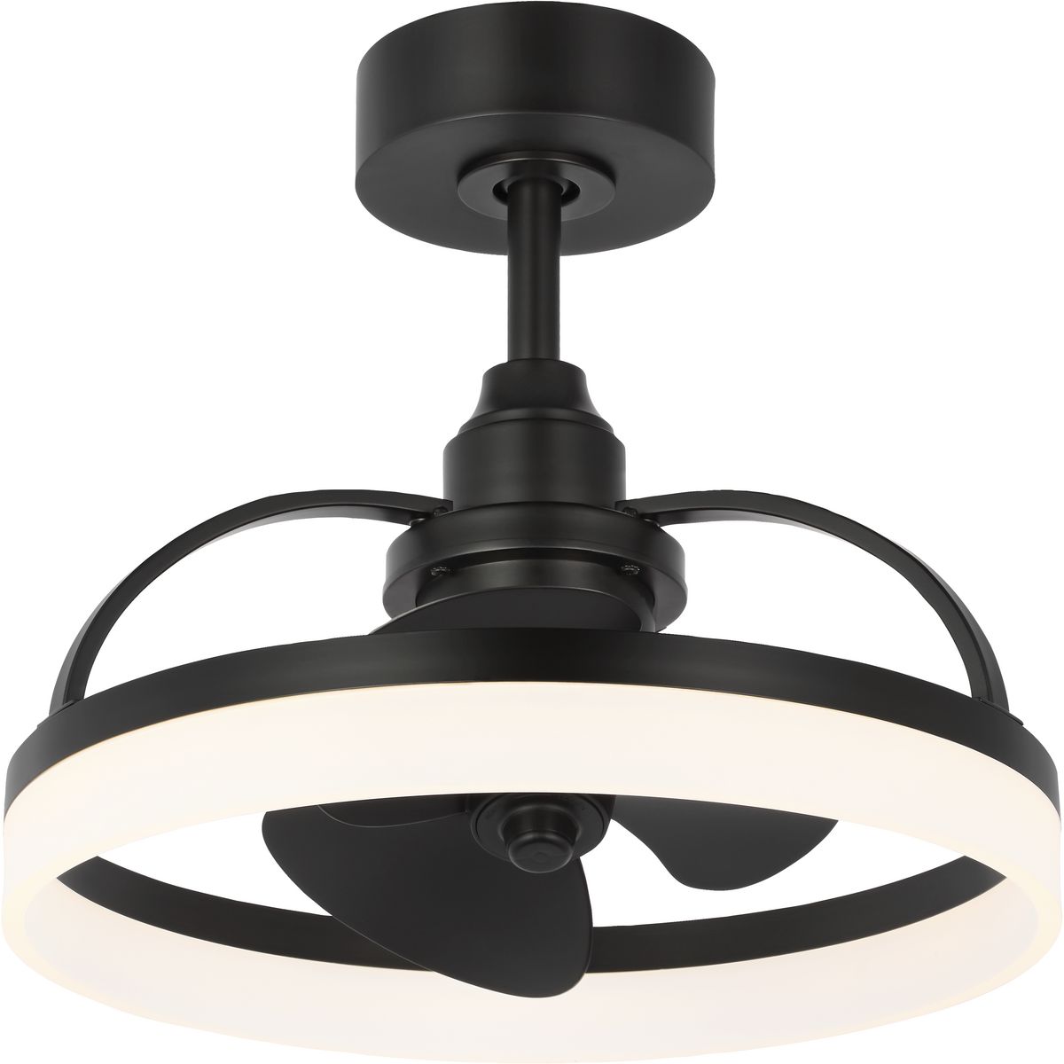 Matte Black 20" LED Ceiling Fan with Remote and Light