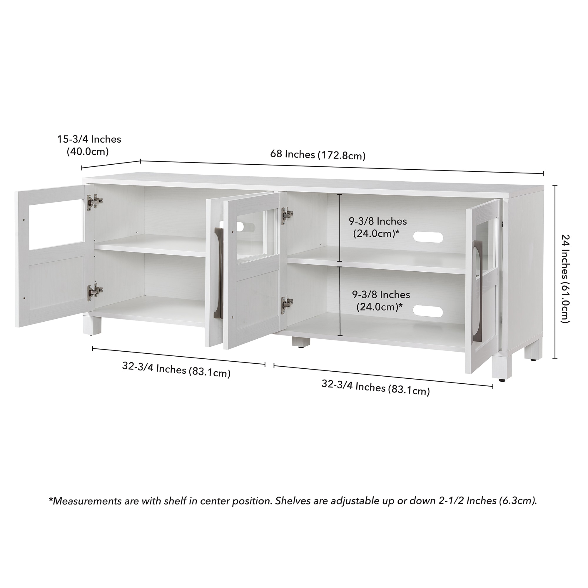 Hailey Home Holbrook Transitional White Tv Stand (Accommodates TVs more ...