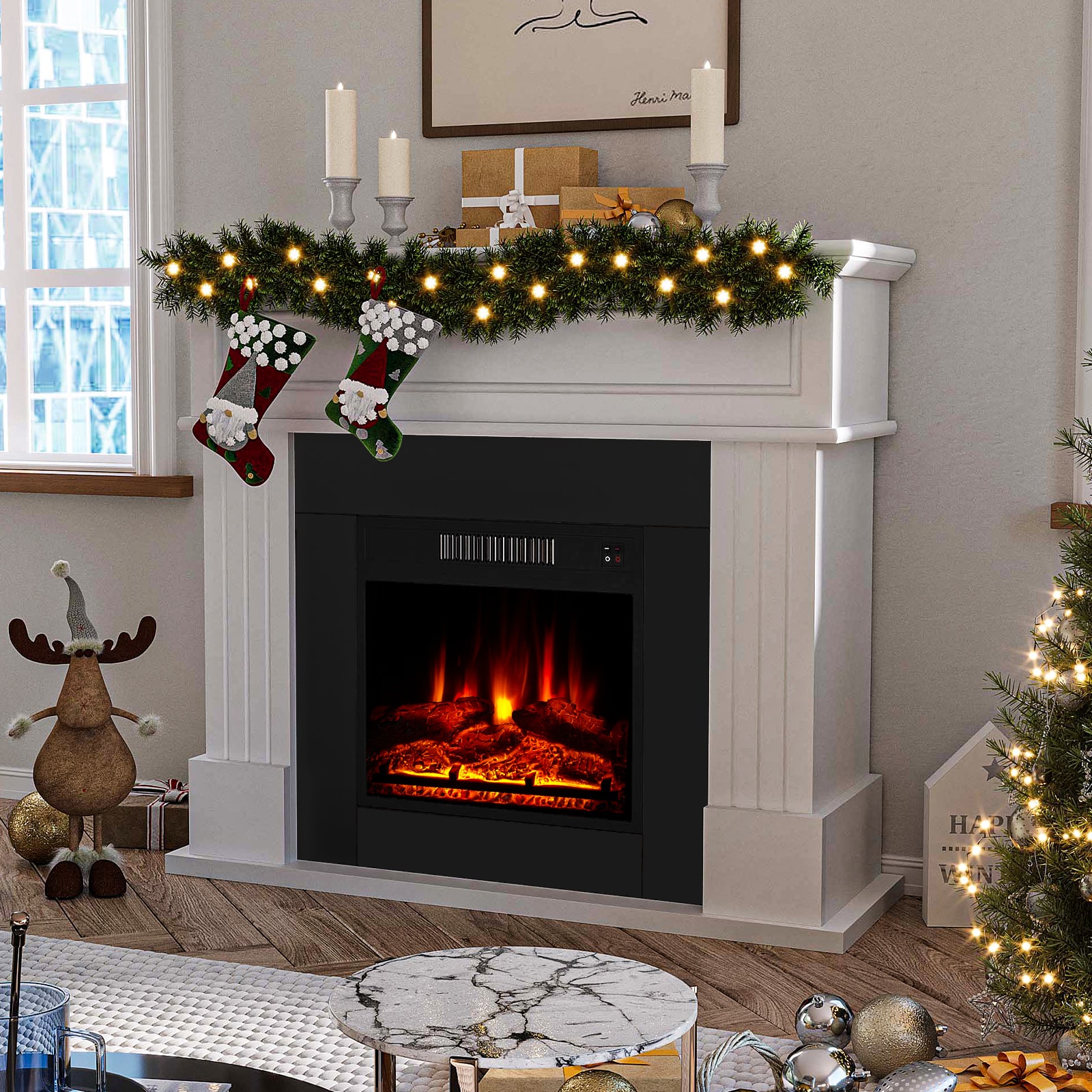 AOXUN H21023GR+H20027 Electric-Fireplaces - View #3