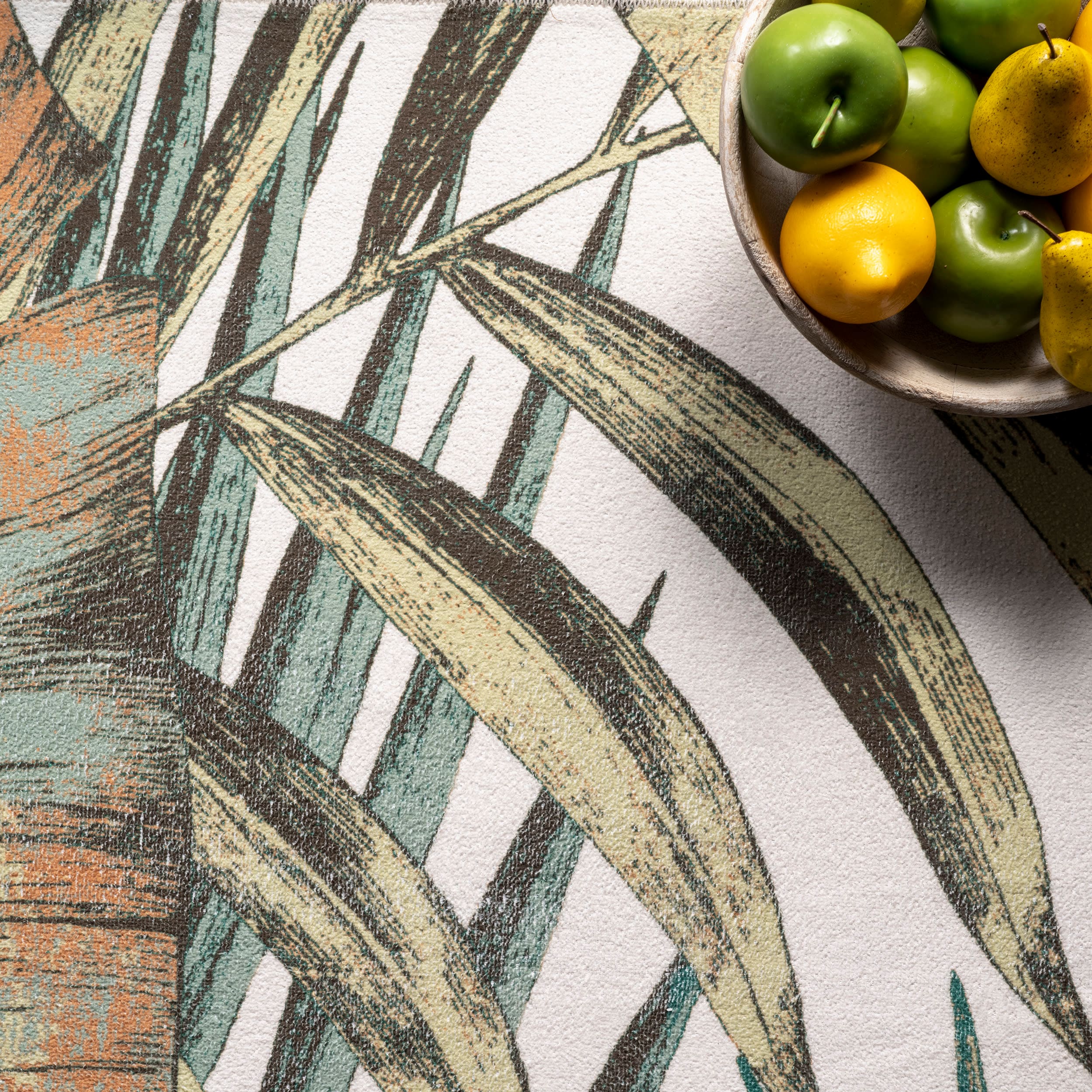 Eco-Friendly Olive Leaf 6' x 9' Synthetic Reversible Area Rug