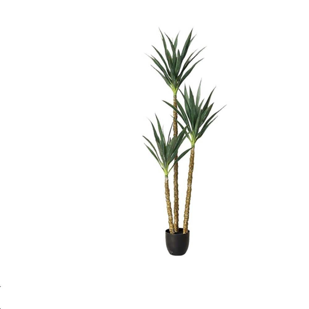 WhizMax WLS-FQZOL-AGHTKSWU Artificial Tree 6Ft Faux Agave Plant with 3 Trunks Tall Faux Plant In Pot with Lifelike Leaves And Bark Garden Artificial Tree