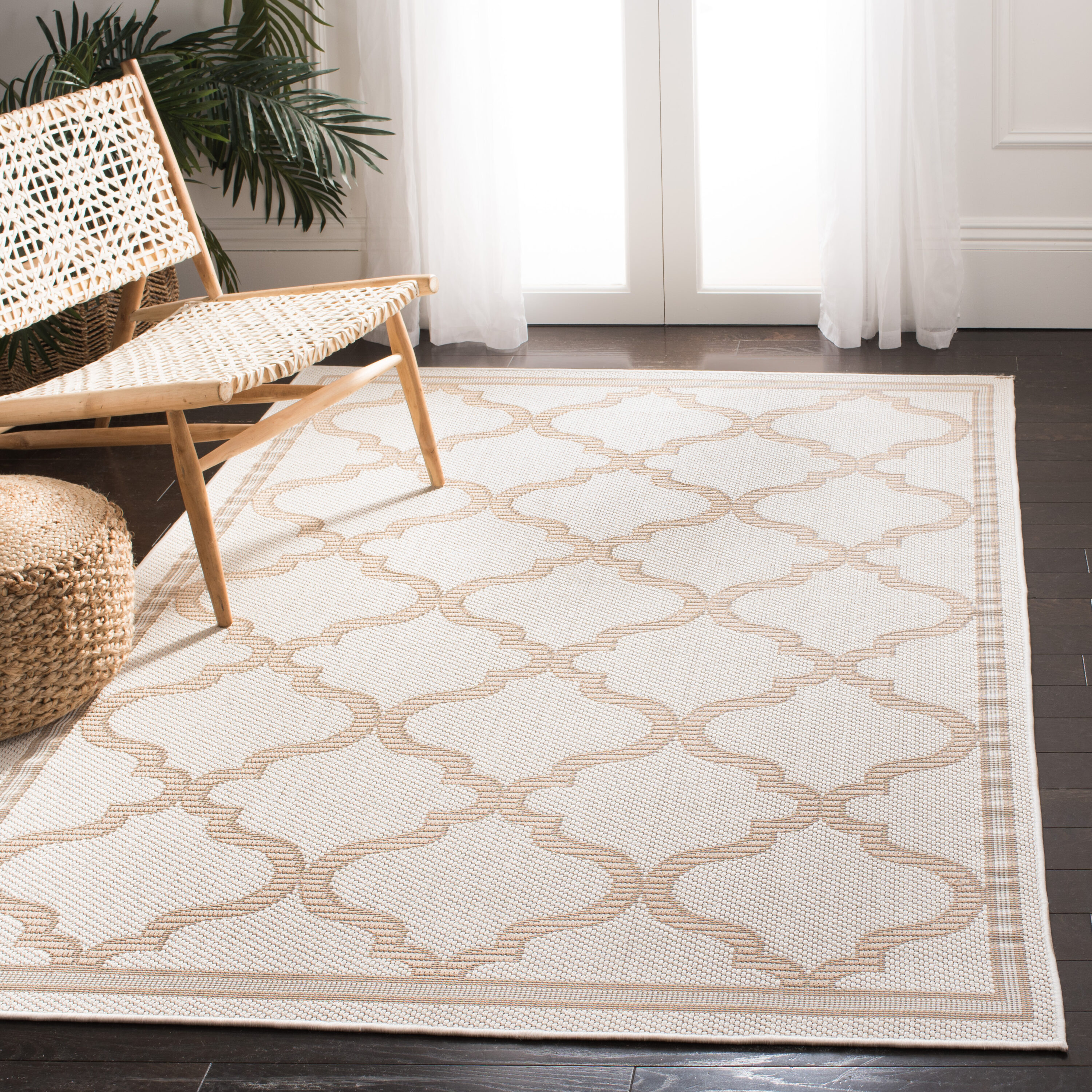 Safavieh BMU810C-3 Bermuda 800 Mercy 3 x 5 (ft) Loomed Polypropylene Ivory/Beige Rectangular Indoor/Outdoor Trellis Farmhouse/Cottage Area rug