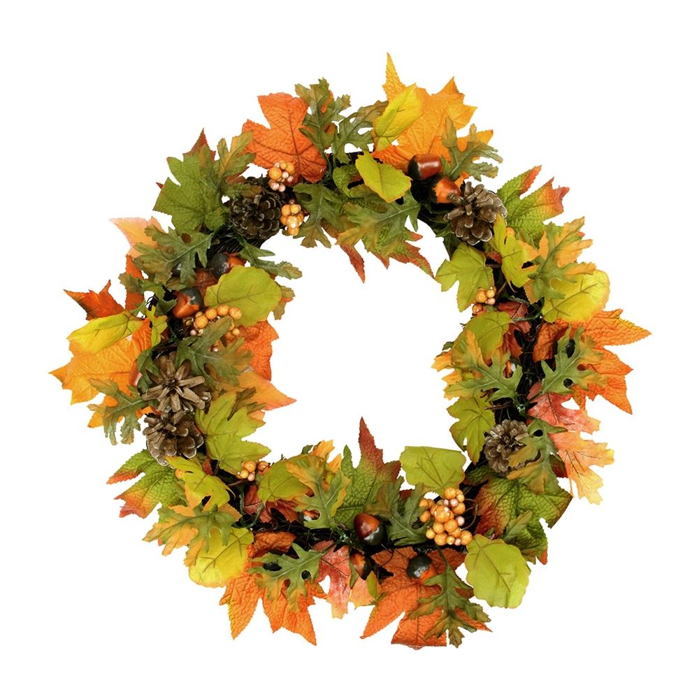 Northlight 20-in Indoor Leaf Artificial Thanksgiving Wreath at Lowes.com