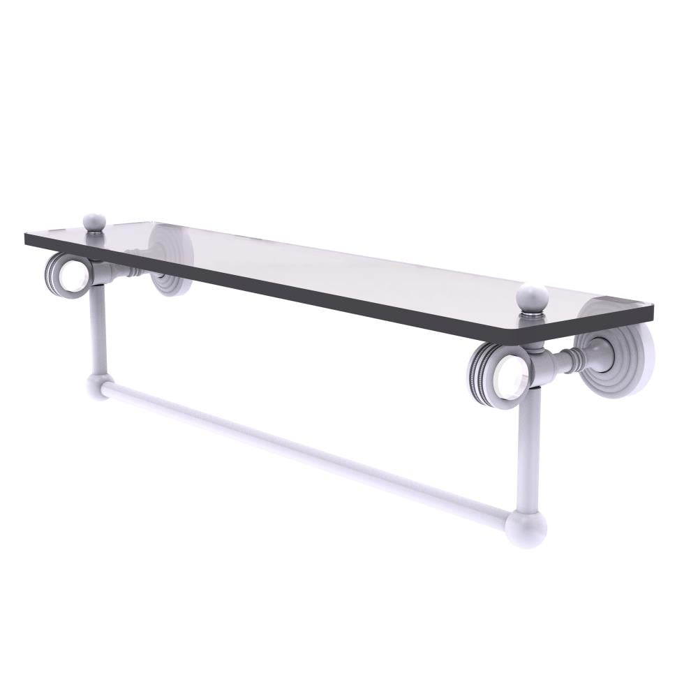 Allied Brass PG-1TBD-22-WHM Pacific Grove Matte White Wall mount Bathroom Shelf ( 22-in x 6.4-in x 5-in )