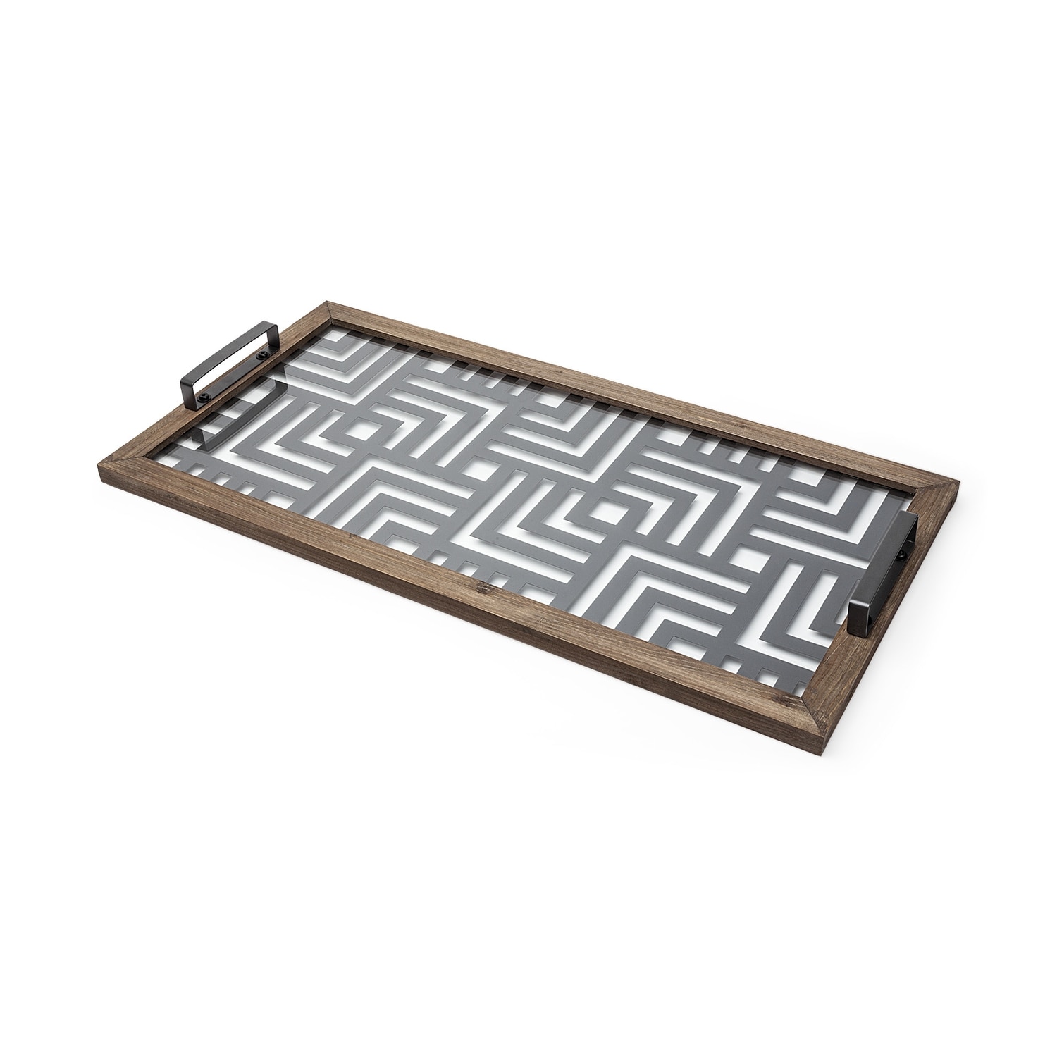 HomeRoots 4000376028 2.6-in x 15.75-in Gray Rectangle Serving Tray
