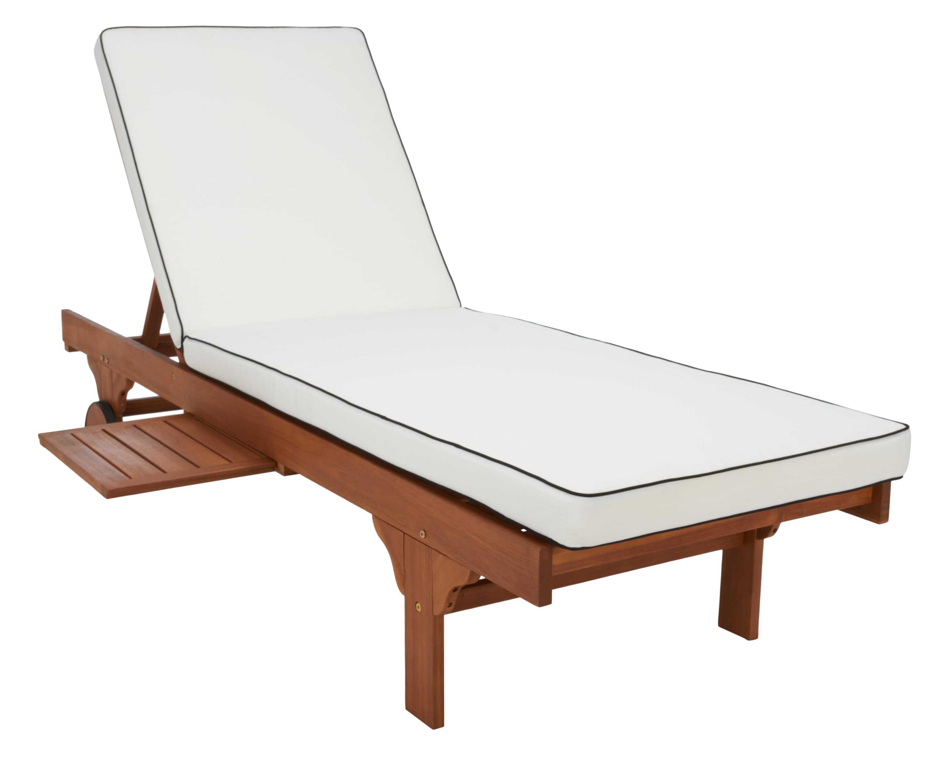 Newport Natural Acacia Wood Outdoor Lounge Chair with Cushions