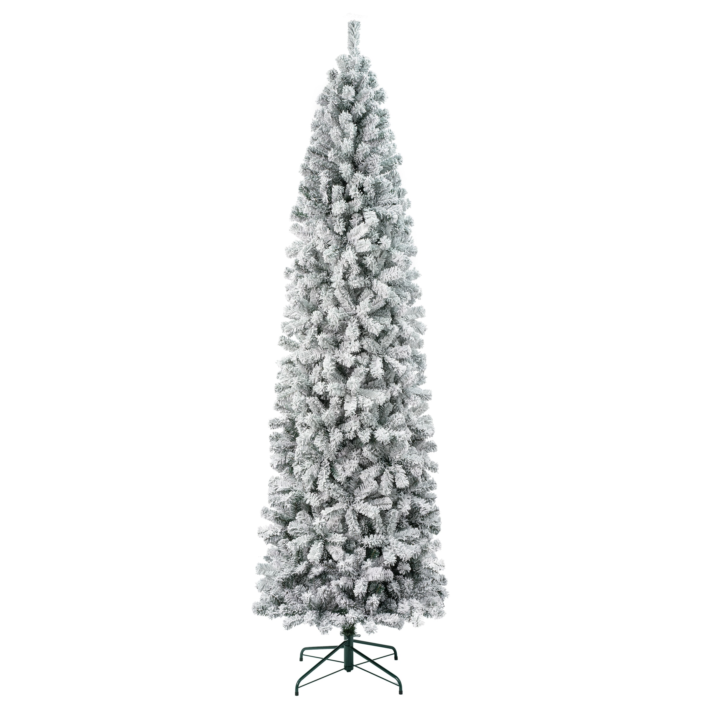 National Tree Company AC100-500-90F 9-ft Slim Flocked Artificial Christmas Tree