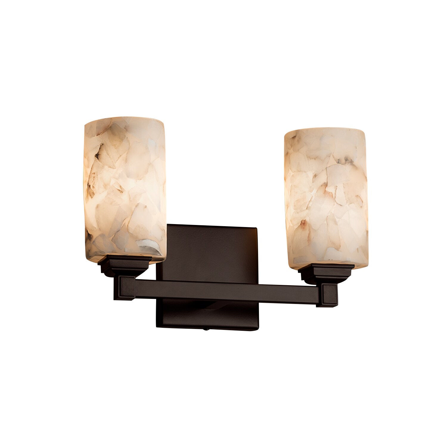 Justice Design Group ALR-8432-10-DBRZ Alabaster Rocks 13-in 2-Light Dark Bronze Transitional Vanity Light