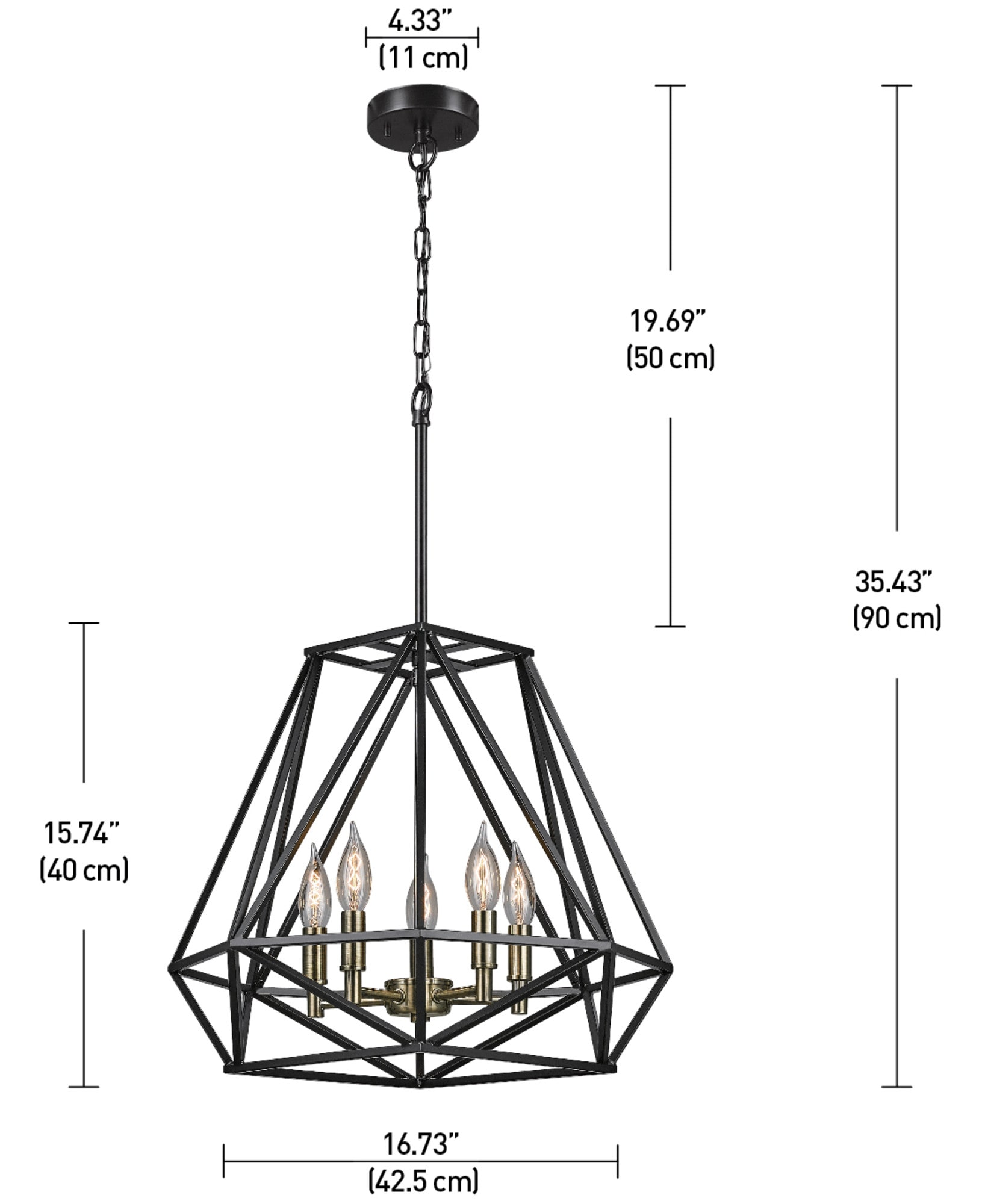 Globe Electric Sansa 5-Light Satin Bronze Modern/Contemporary Dry rated ...