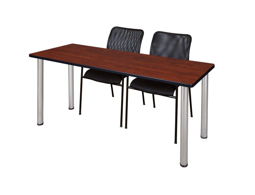 Regency MT7224CHBPCM75BK Training Red 4-Person Training Table (72-in W x 29-in H)