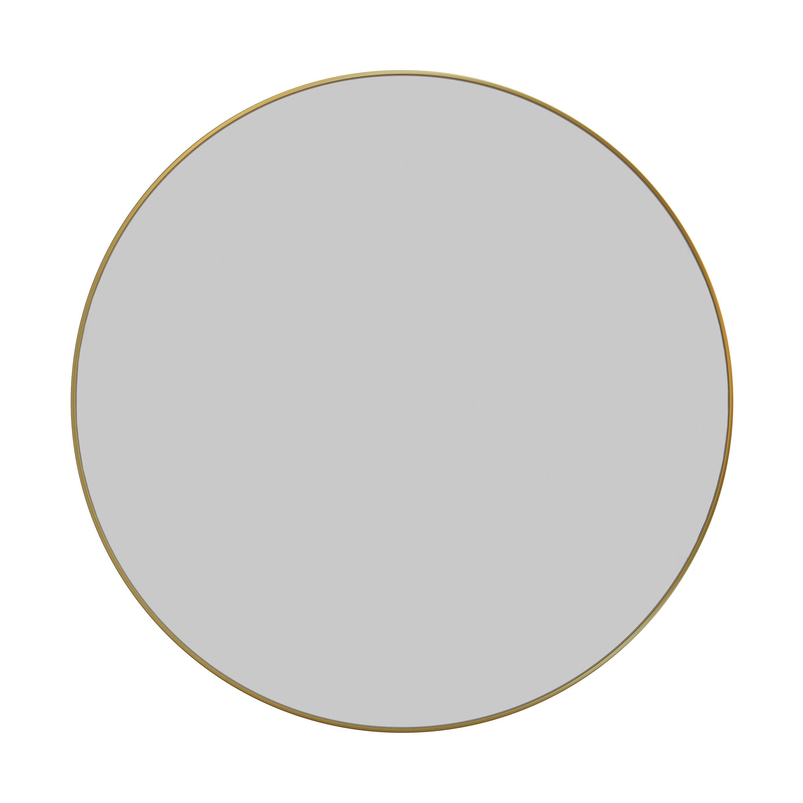 Glass Warehouse MF-R-36-SB Leia 36-Inches W x 36-Inches H Round Satin Brass Framed Full Length Wall Mirror