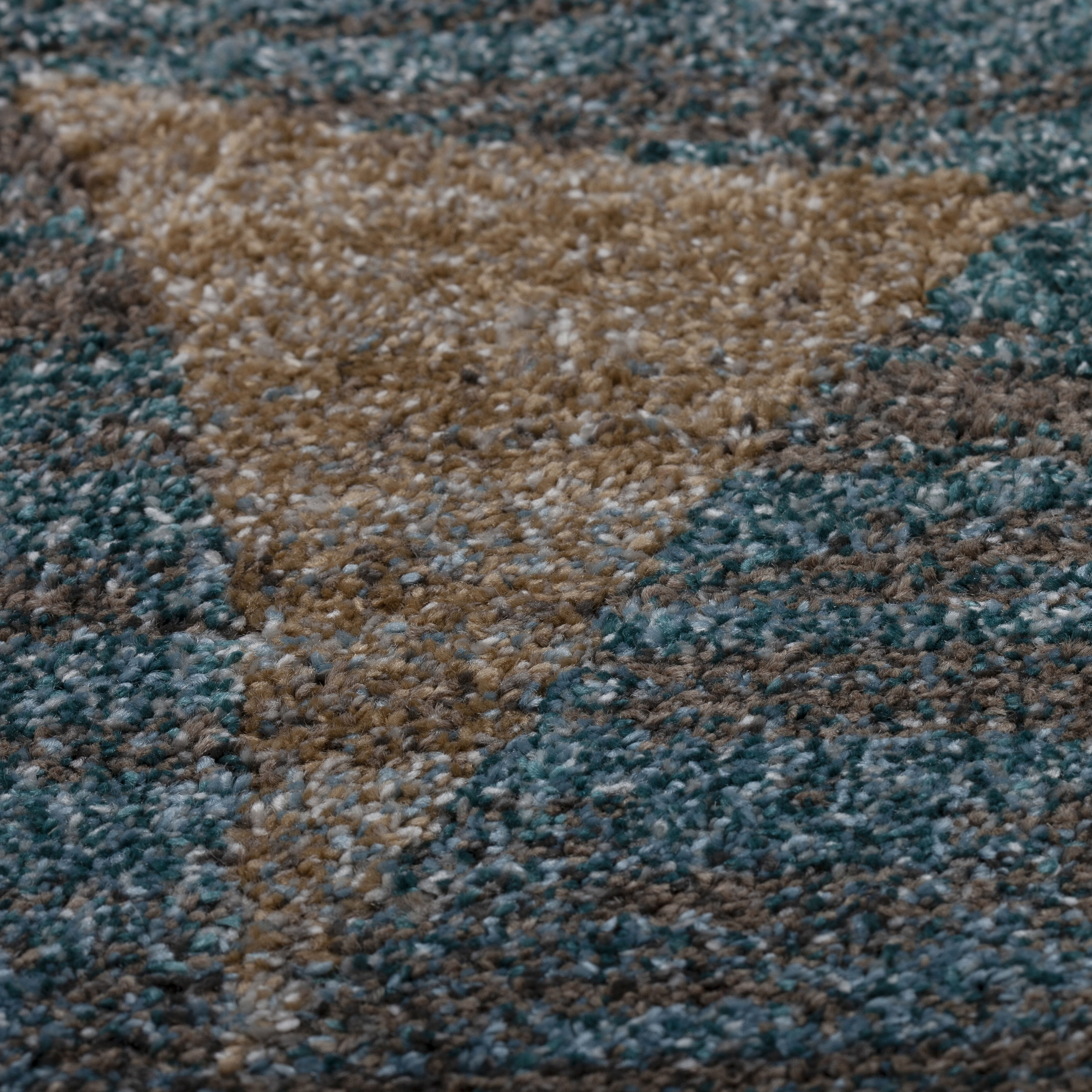 Wellington Blue and Beige Synthetic Rectangular Area Rug