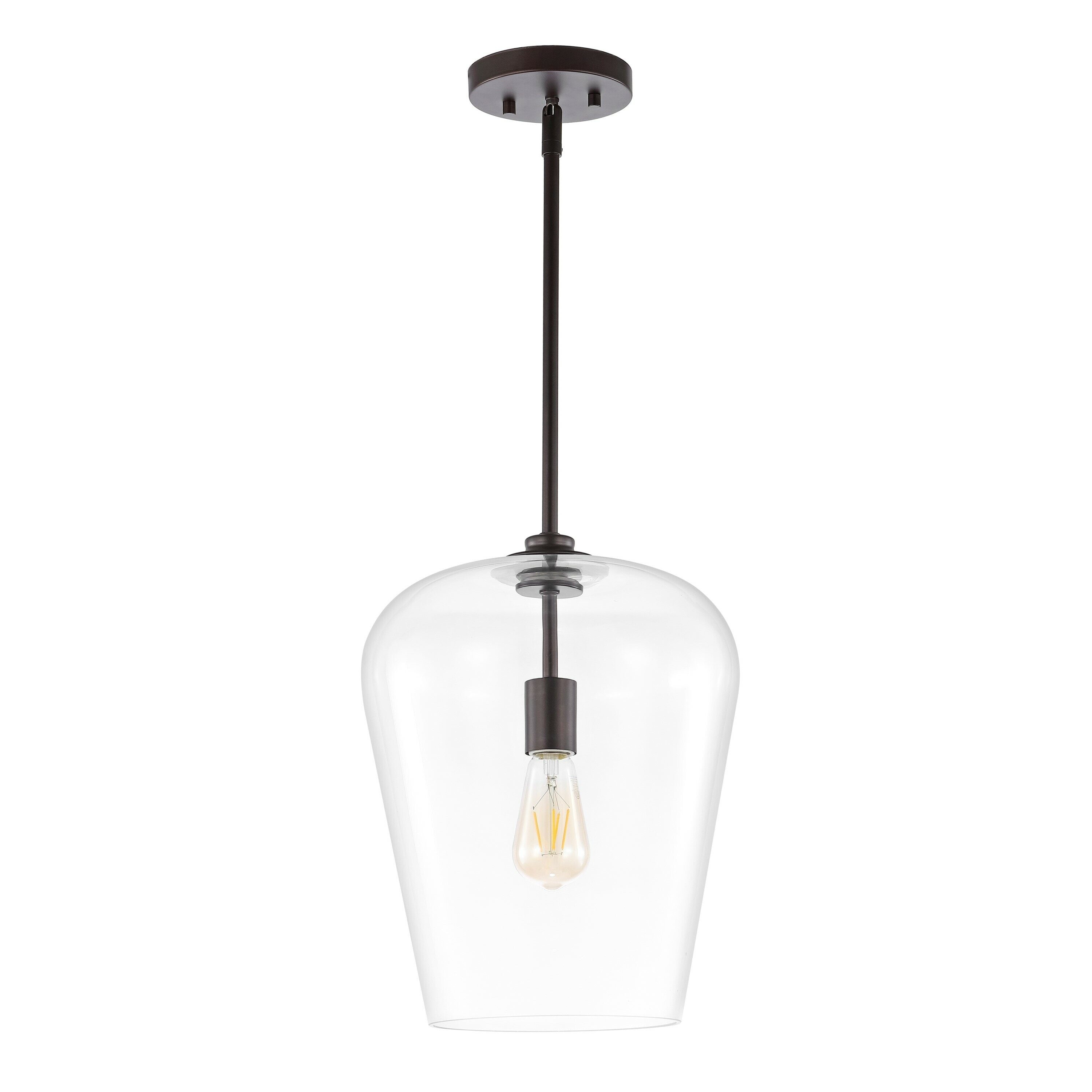 Hayes 11.25" Oil-Rubbed Bronze Industrial Farmhouse LED Pendant