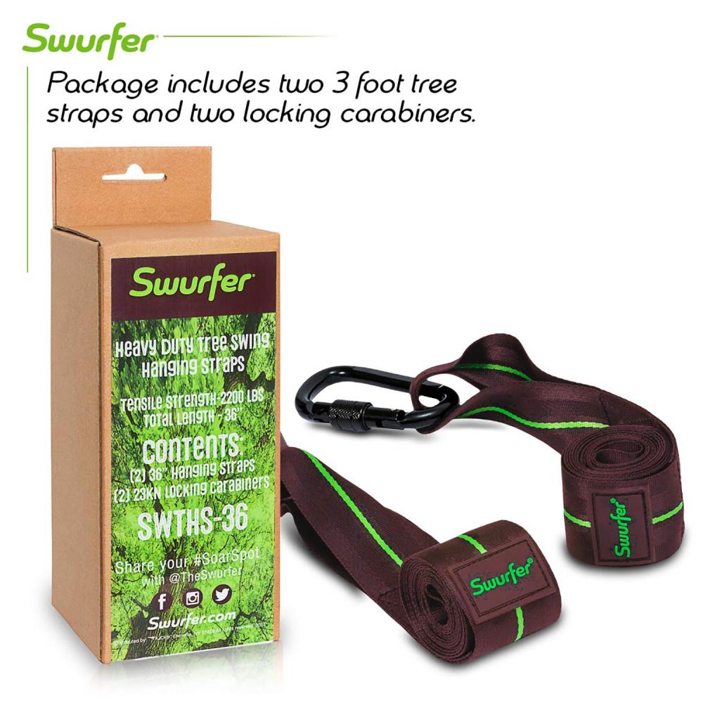 Swurfer Tree Hanging Strap - 120 inch Brown Standing Swing Kit