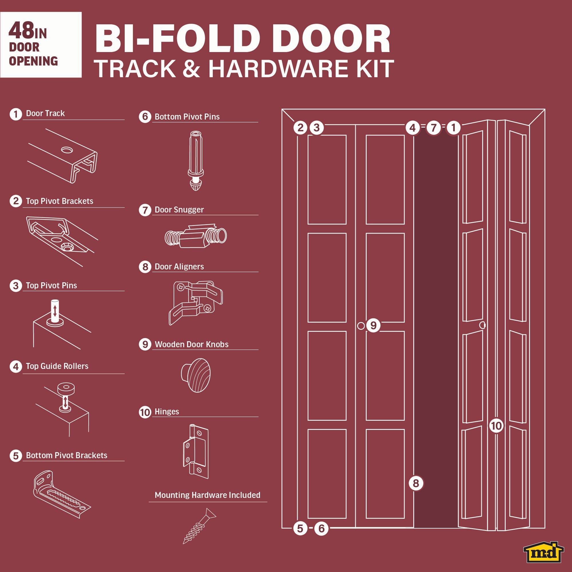 M-D 45110 Bifold-Closet-Door-Track-And-Kits - View #2