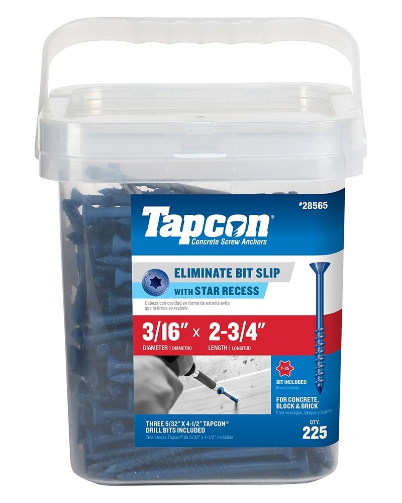Tapcon 3/16 in. x 2-3/4 in. Star Flat-Head Concrete Anchors (225-Pack)