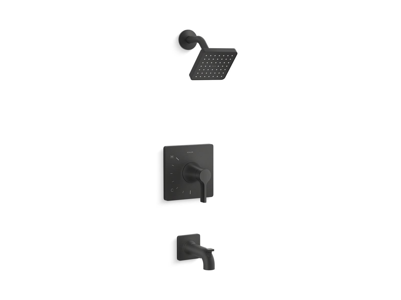 KOHLER TS28127-4G-BL Venza 1.75 GPM 1-Handle Rite-Temp Tub and Shower Trim Kit in Matte Black (Valve Not Included)