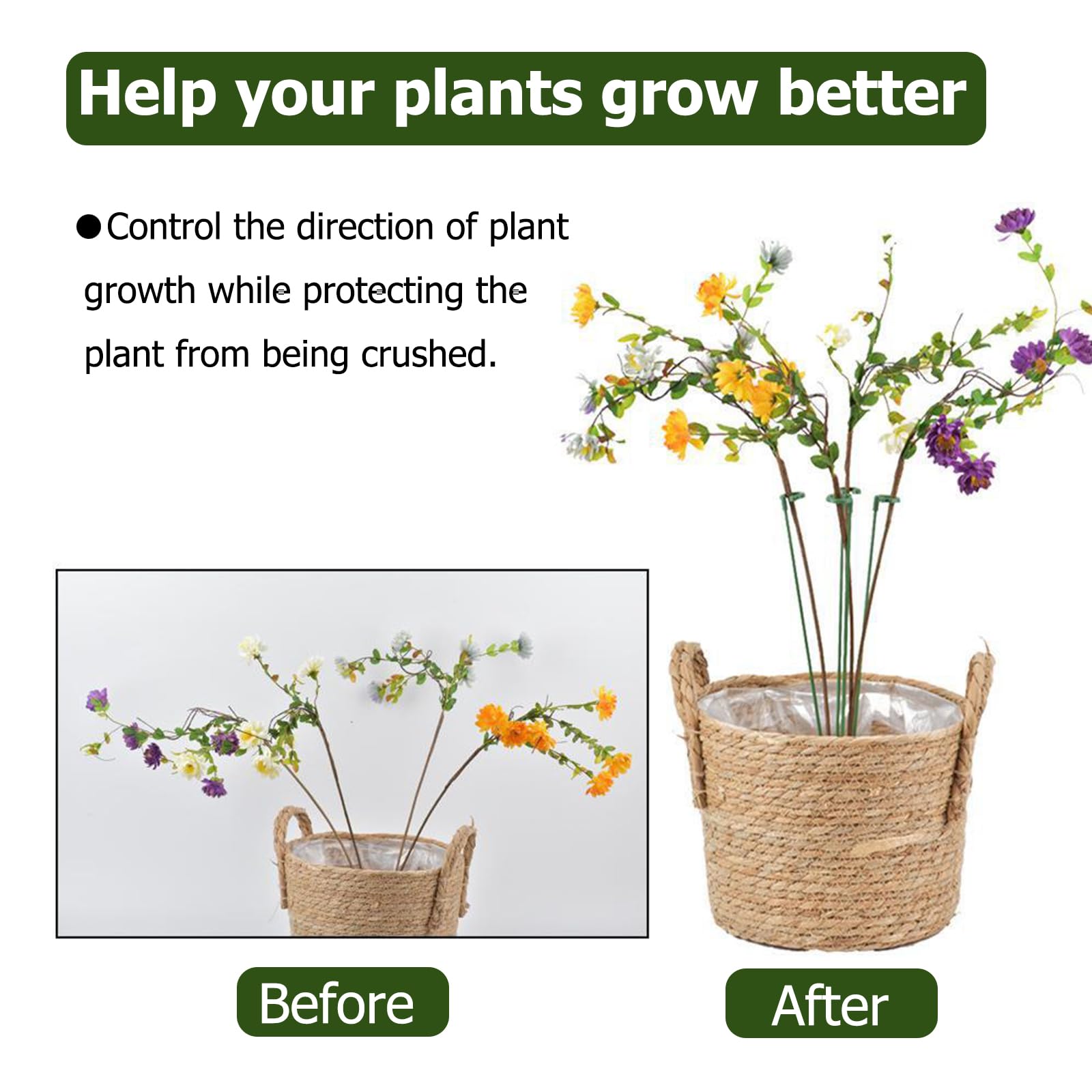 DYRCJ Pack of 30 Small Plant Stakes for Indoor Plants in Three Sizes ...