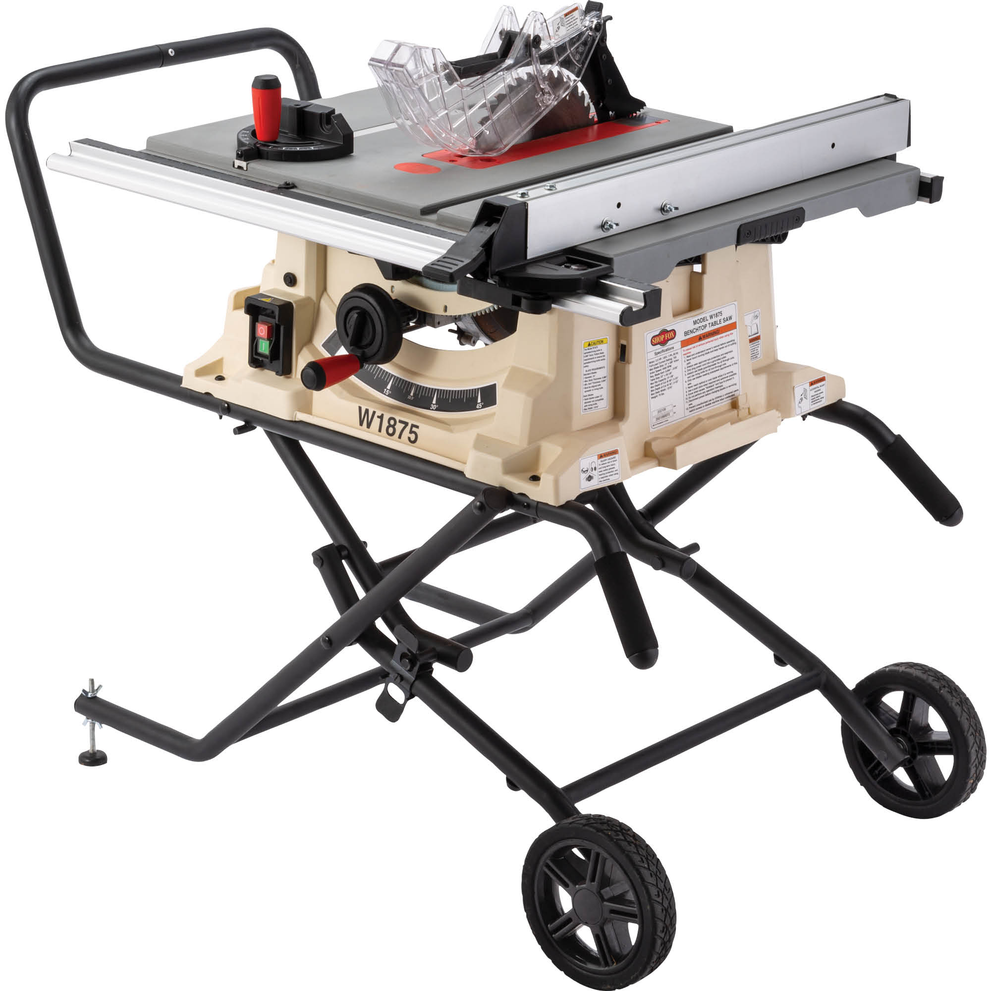 Shop Fox Table Saw 10.01-in 15-Amp 120-Volt Corded Portable Benchtop Table Saw with Foldable Rolling Stand W1875 Sansujyuku sansujyuku.com