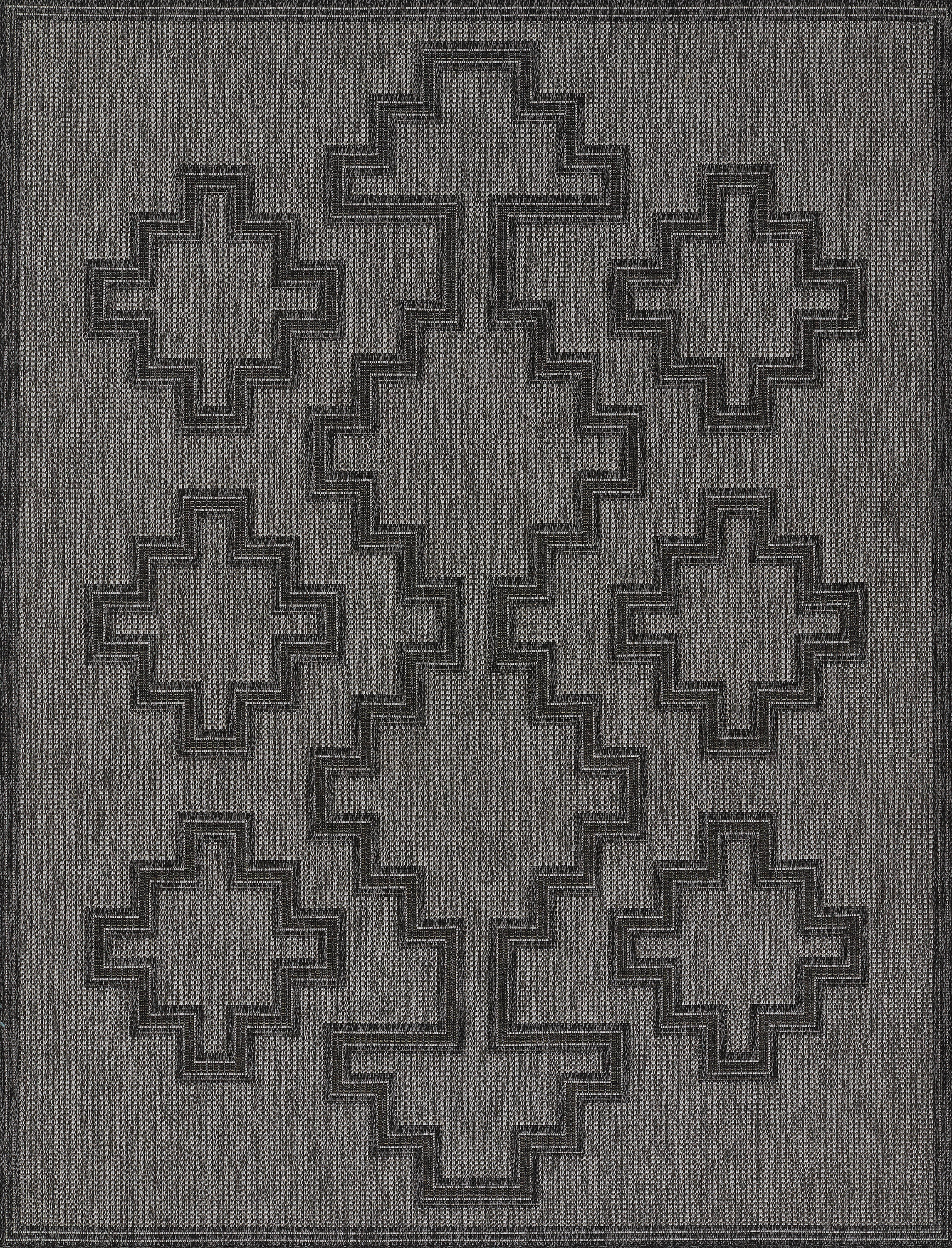 Momeni HAMPOHAM-9CHR5370 5 x 7 (ft) Woven Polypropylene Charcoal Rectangular Indoor/Outdoor Area rug