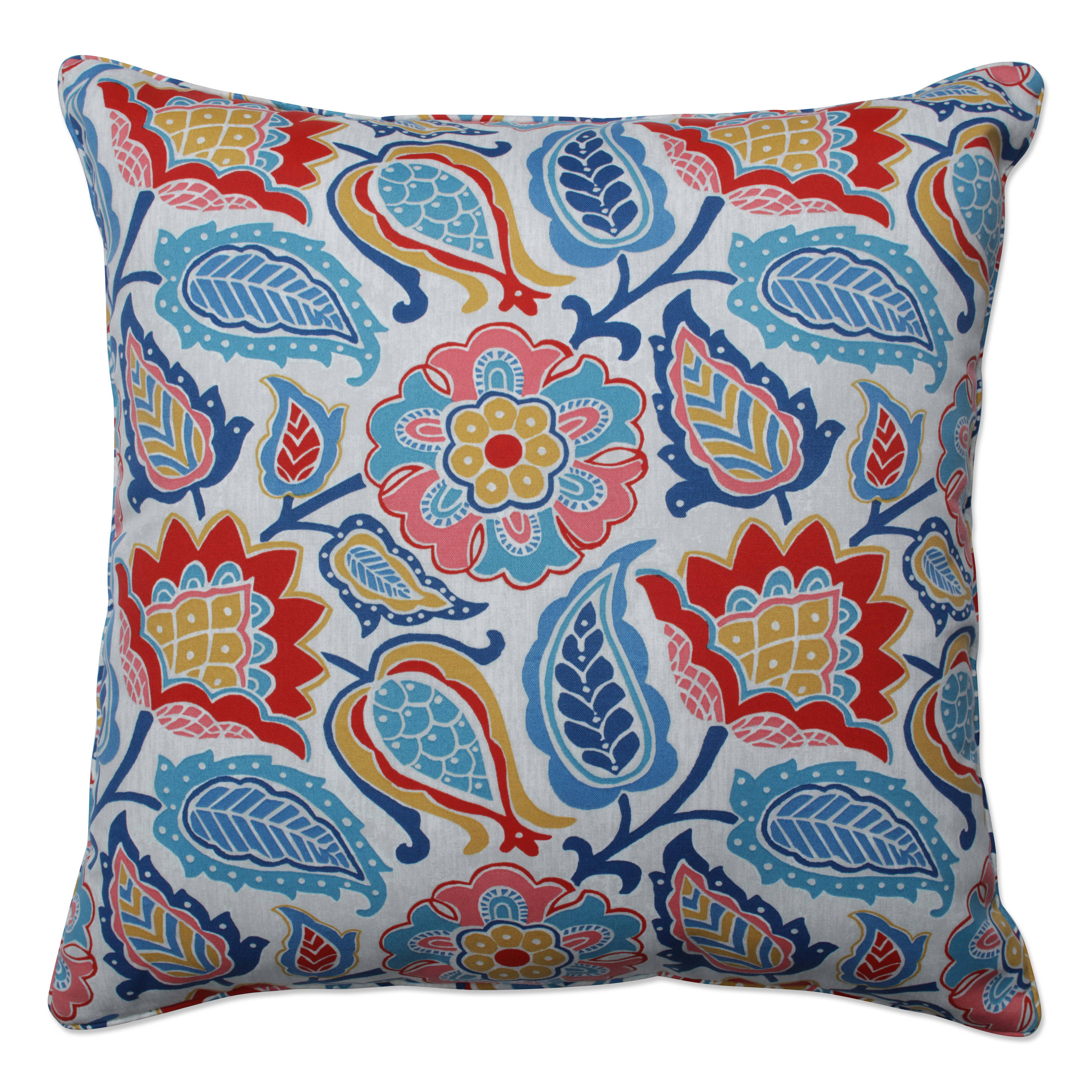 Pillow Perfect Moroccan Flowers Slate Blue 25-inch Floor Pillow Graphic ...