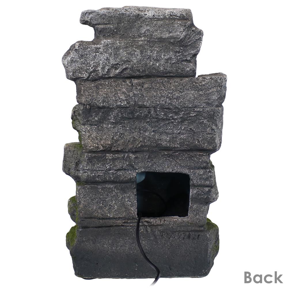 Sunnydaze Decor 14-in Resin Rock Waterfall Indoor Fountain in the ...