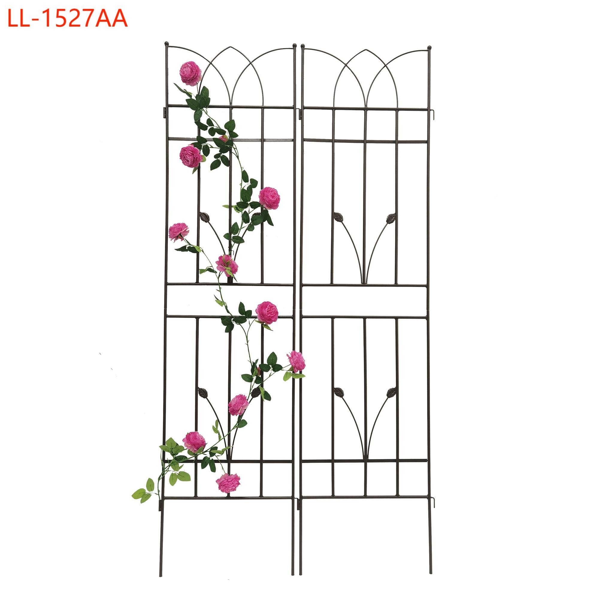 Yiekholo LL-1527AA 17.7-Inches W x 71-Inches H Brown Iron Traditional Garden Trellis For Climbing Plants For Cucumbers For Roses 4 -Pack