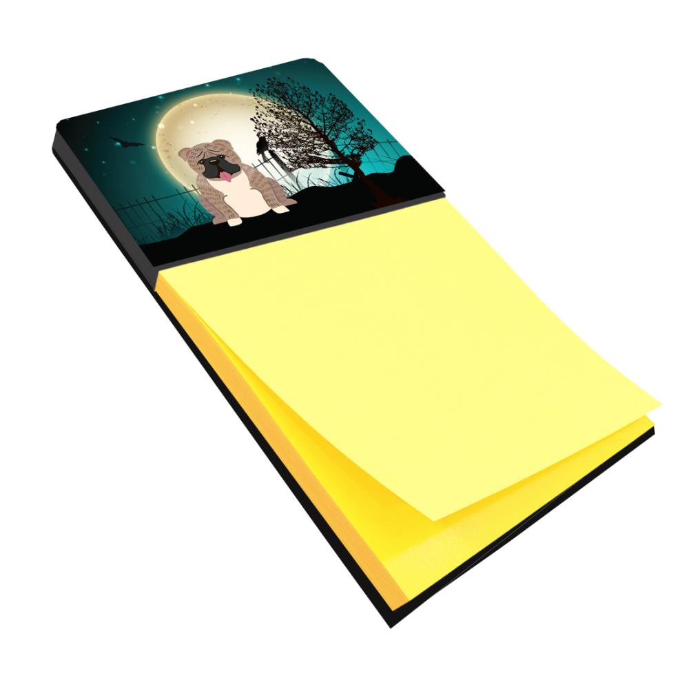 Caroline's Treasures BB2316SN Halloween Scary English Bulldog Grey Brindle Sticky Note Holder