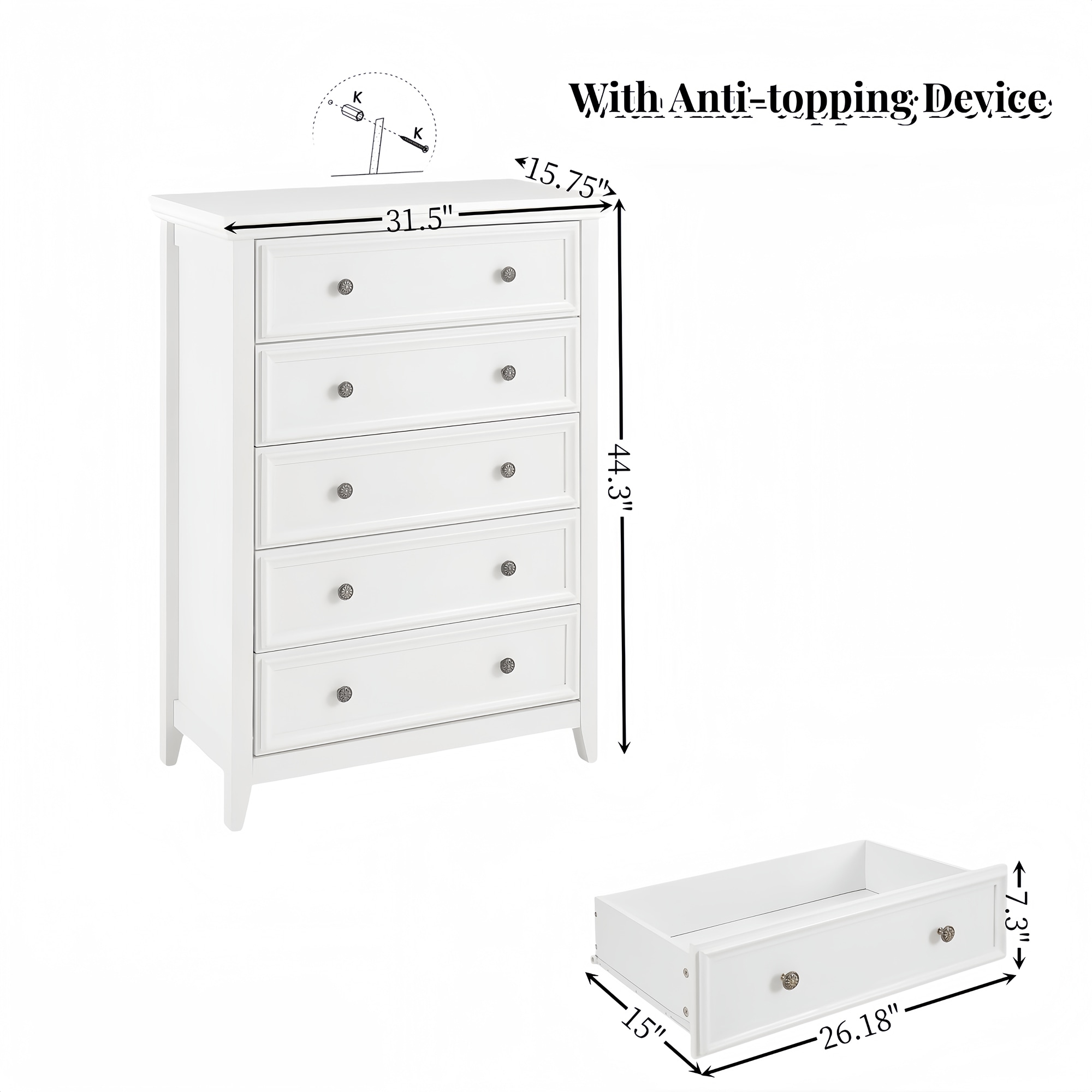 SINOFURN SYC500012WT dressers - View #7