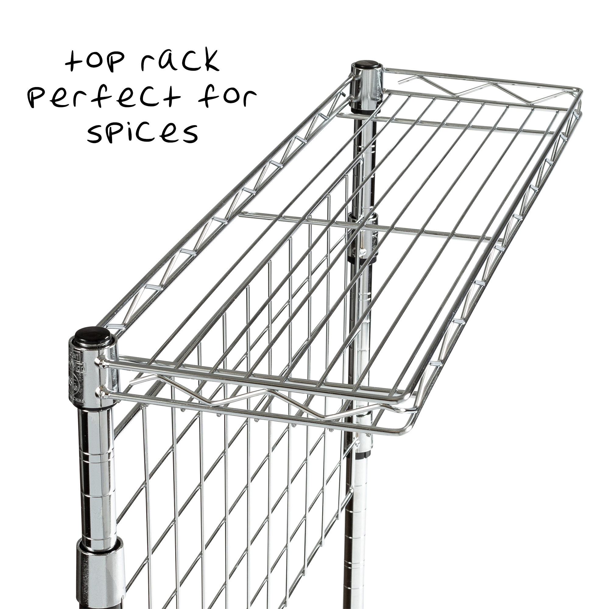 Elegant Silver 4-Shelf Adjustable Baker's Rack with Maple Cutting Board