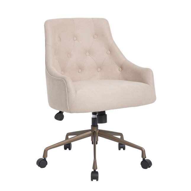 Boss Office S Beige Contemporary, White Tufted Chair Desk