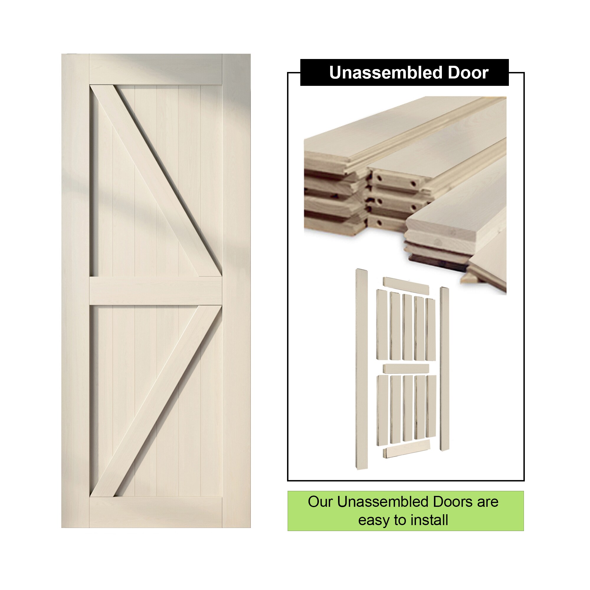 HOMACER 4896-K-TGRAY Barn-Doors - View #5